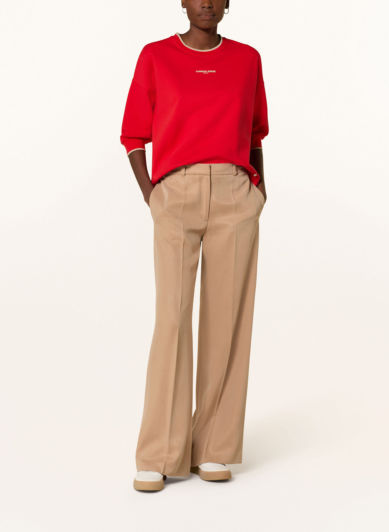 MOS MOSH Bluza nierozpinana MMDARIN z rękawami 3/4: CZERWONY