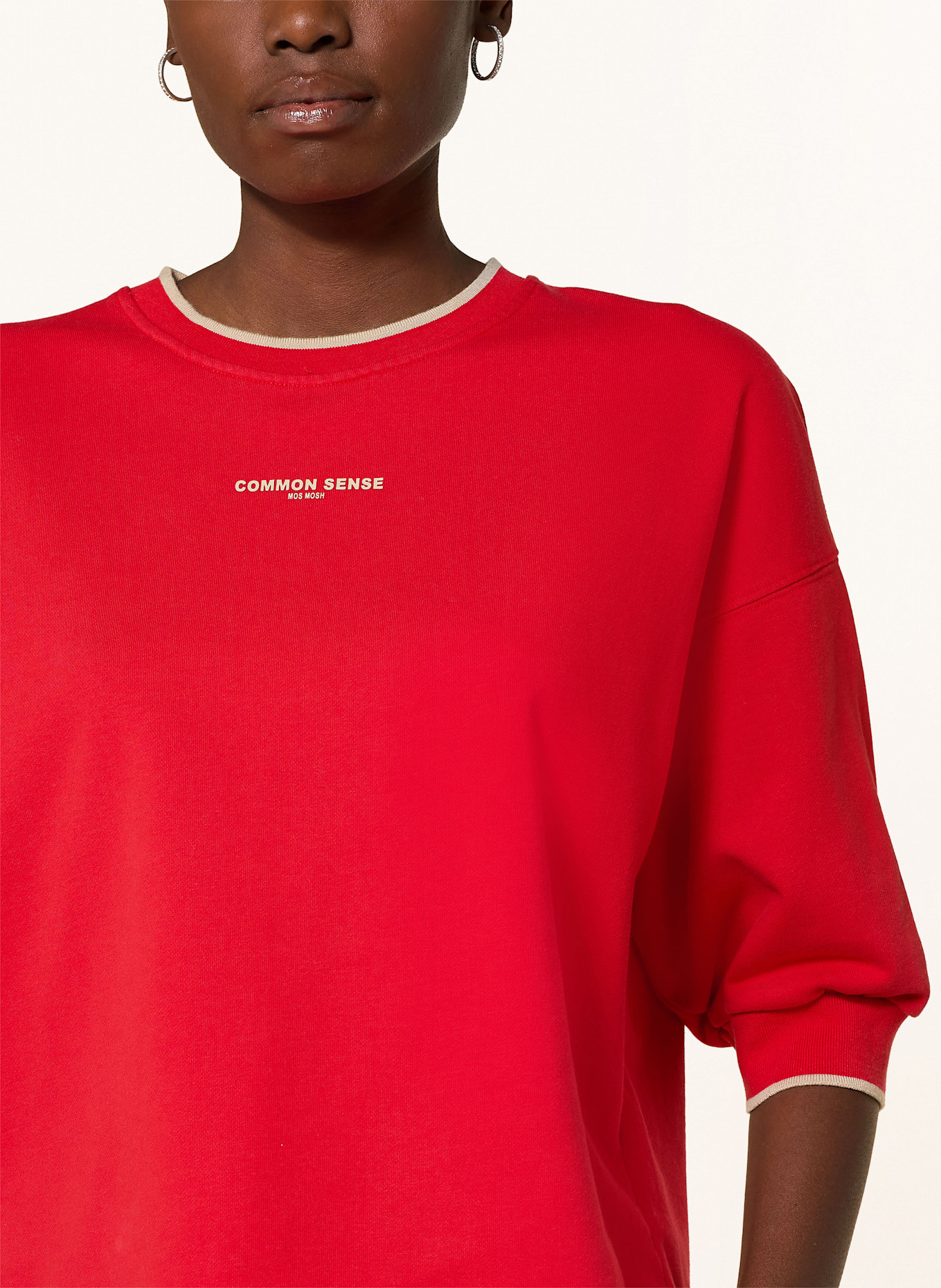 MOS MOSH Bluza nierozpinana MMDARIN z rękawami 3/4: CZERWONY