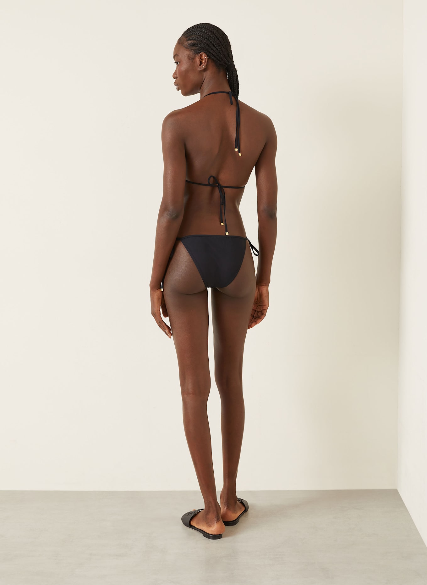 DOLCE & GABBANA Trojúhelníkové bikinové kalhotky ESSENTIALS: ČERNÁ