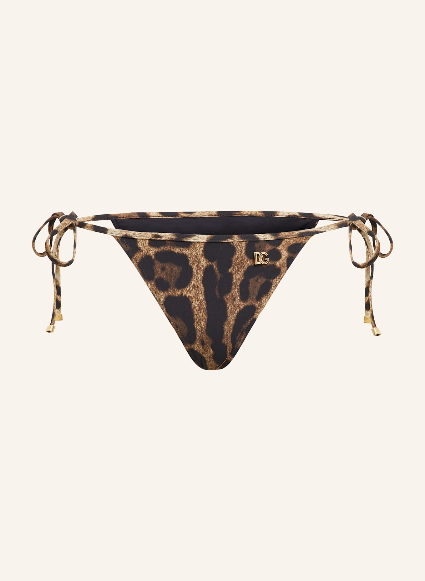DOLCE & GABBANA Triangel-Bikini-Hose LEO NEW: SCHWARZ / BRAUN / HELLBRAUN