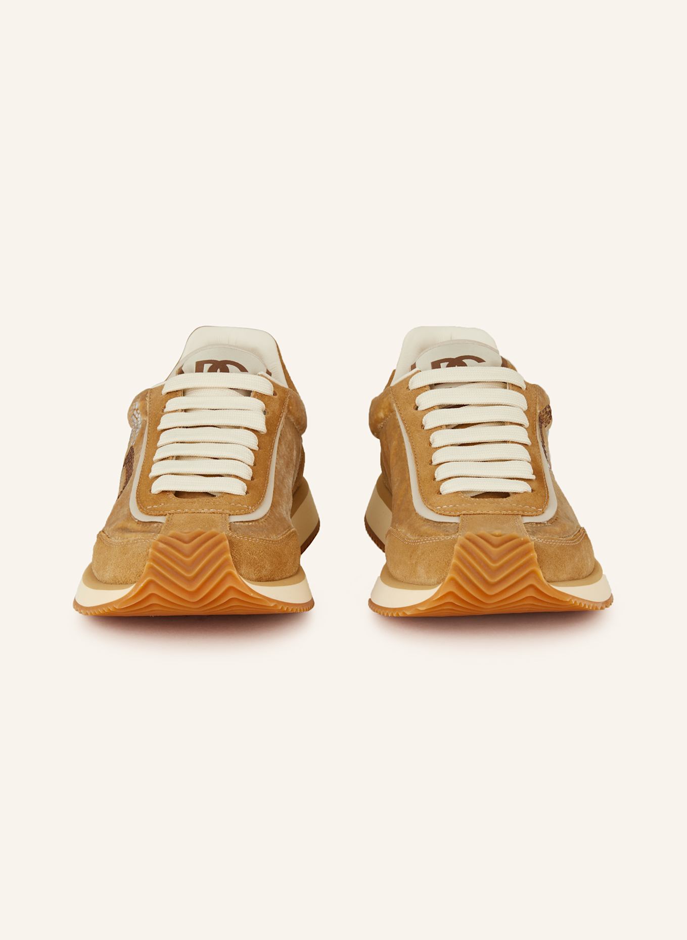DOLCE & GABBANA Sneaker mit Schmucksteinen: CAMEL