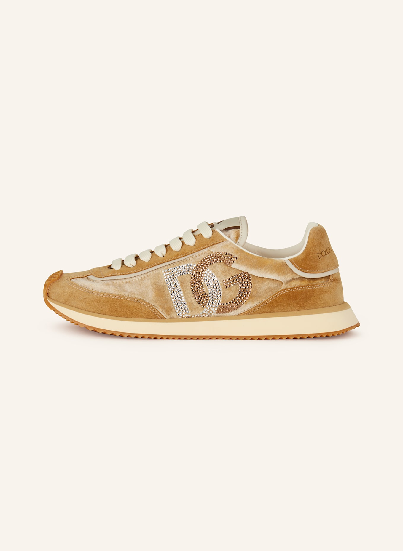 DOLCE & GABBANA Sneaker mit Schmucksteinen: CAMEL