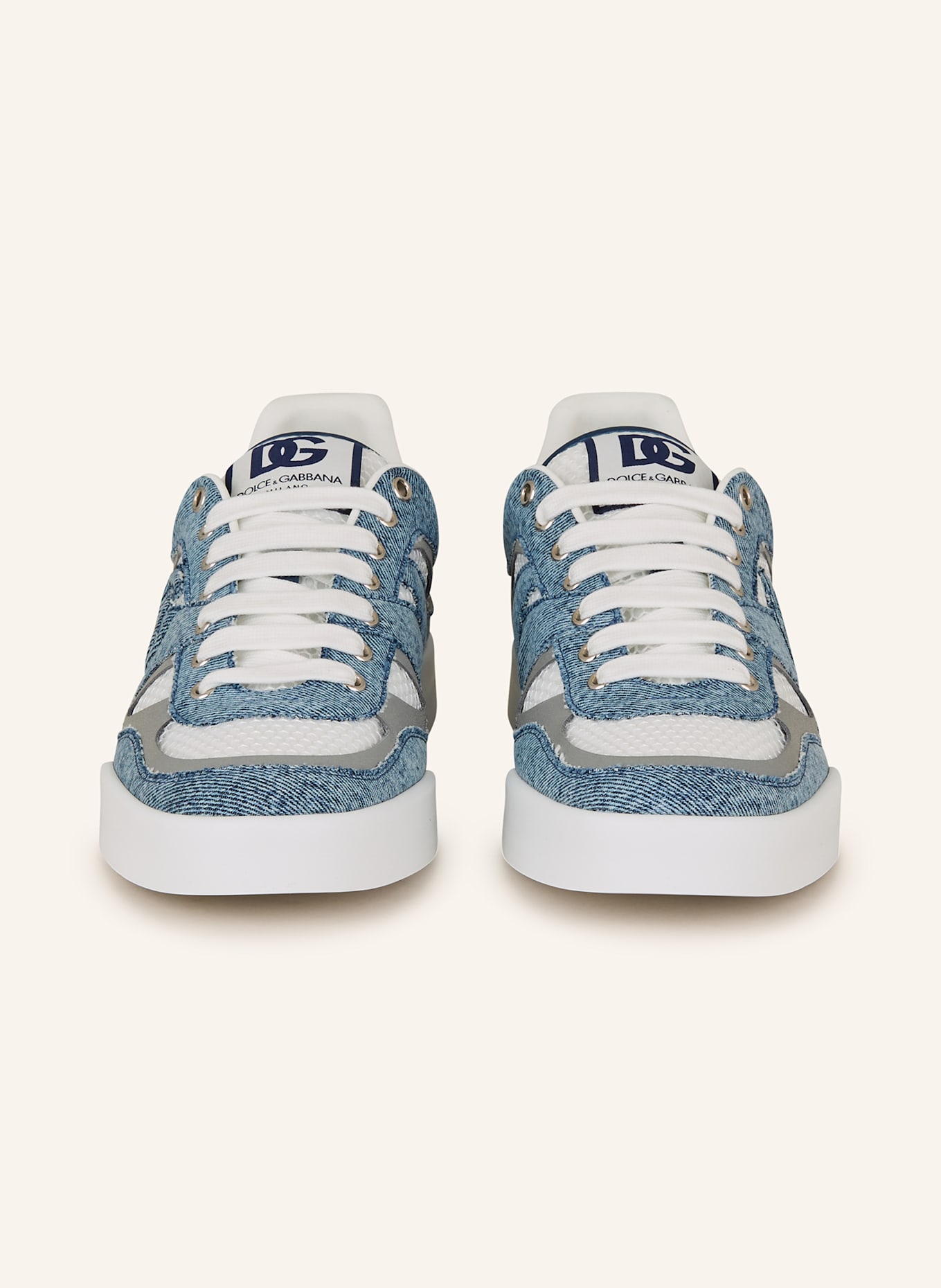 DOLCE & GABBANA Sneaker RETE: BLAU/ WEISS/ GRAU