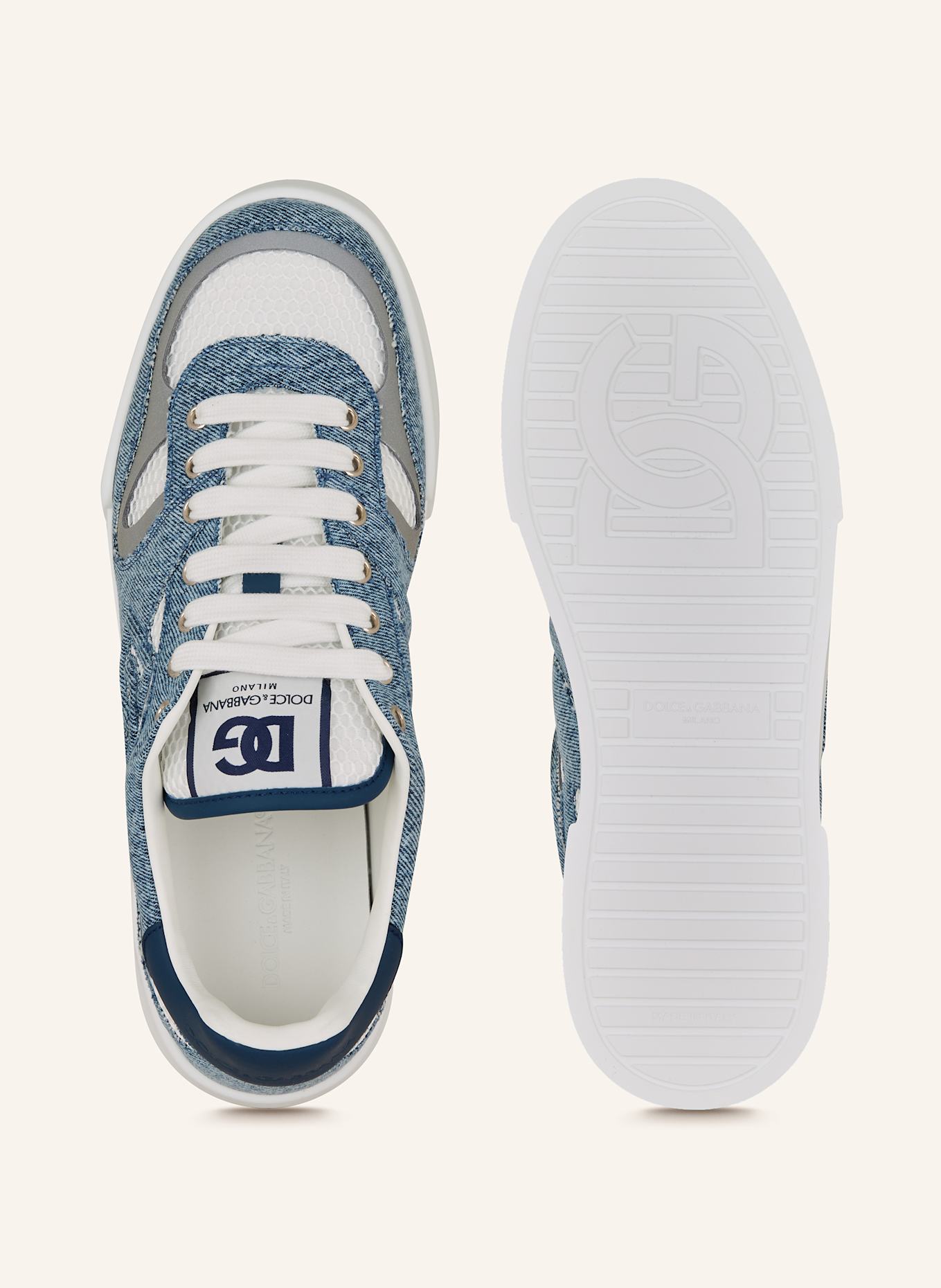 DOLCE & GABBANA Sneaker RETE: BLAU/ WEISS/ GRAU