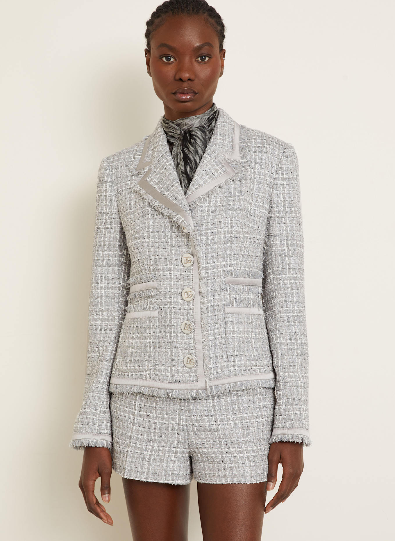DOLCE & GABBANA Bouclé blazer with glitter thread: baby dolce gabbana sicily 58 micro bag item