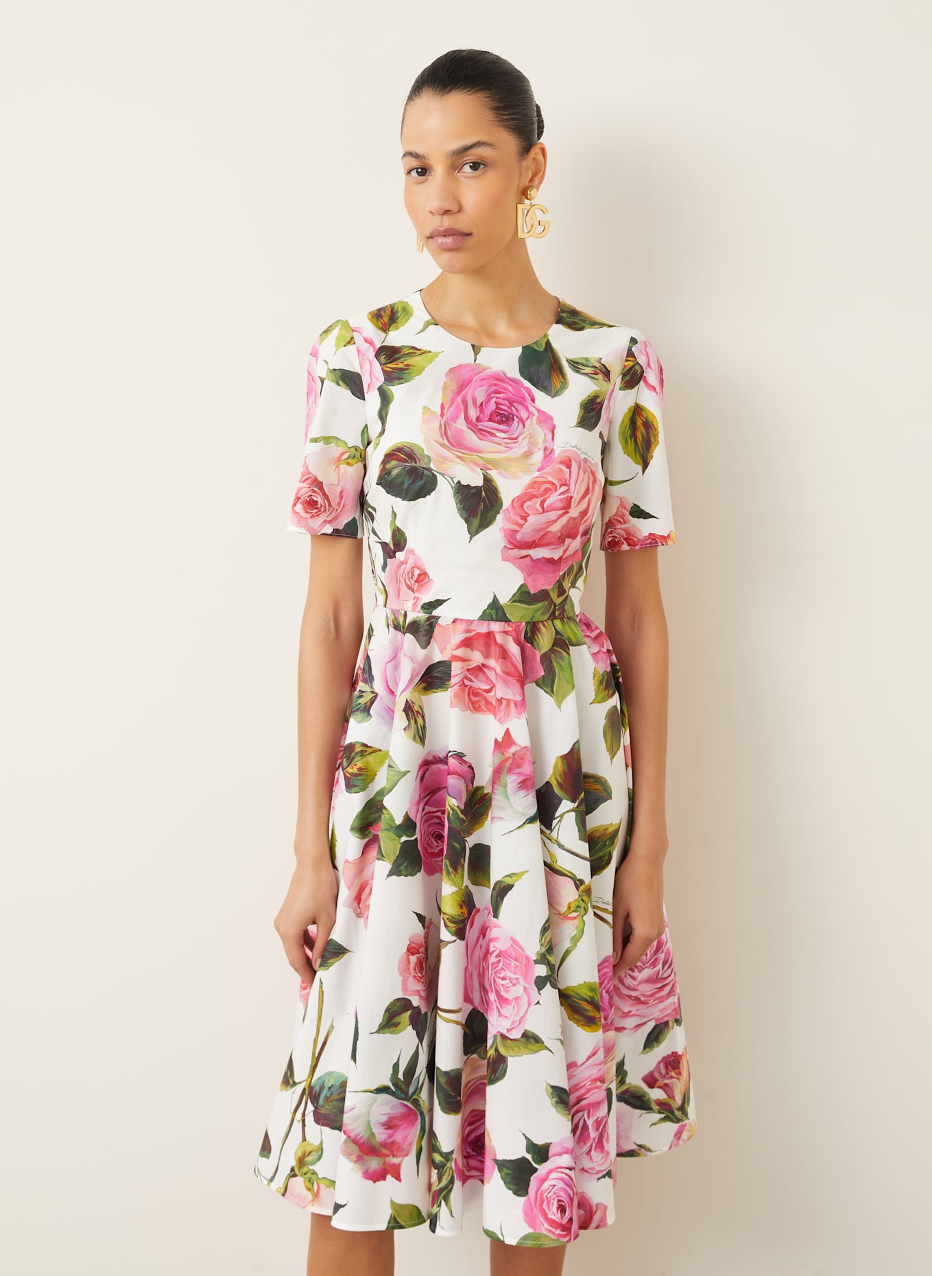 DOLCE & GABBANA Dress: WHITE/ PINK/ GREEN (Image 4)