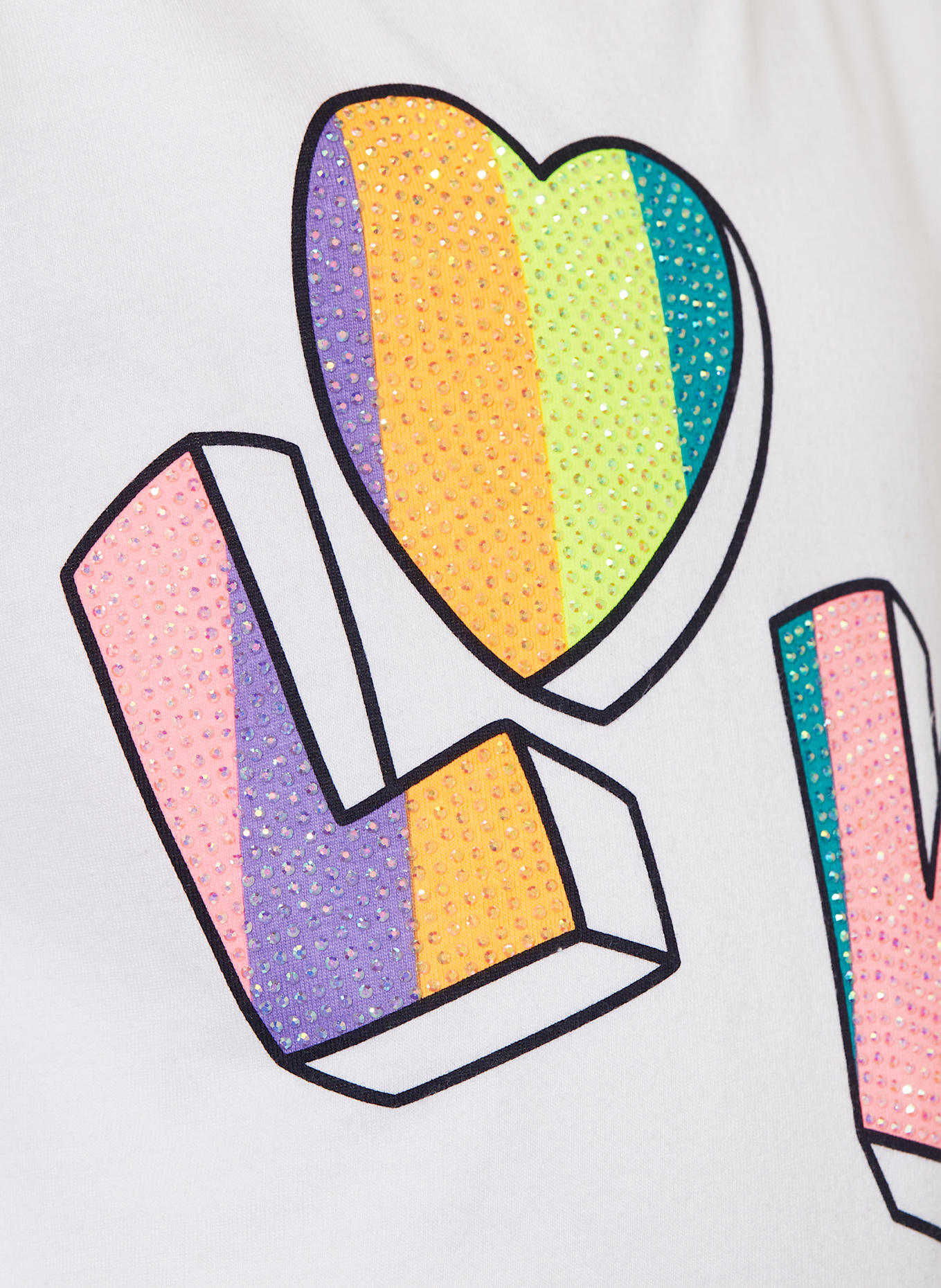 Billieblush T-shirt with decorative gems: WHITE / PINK / GREEN