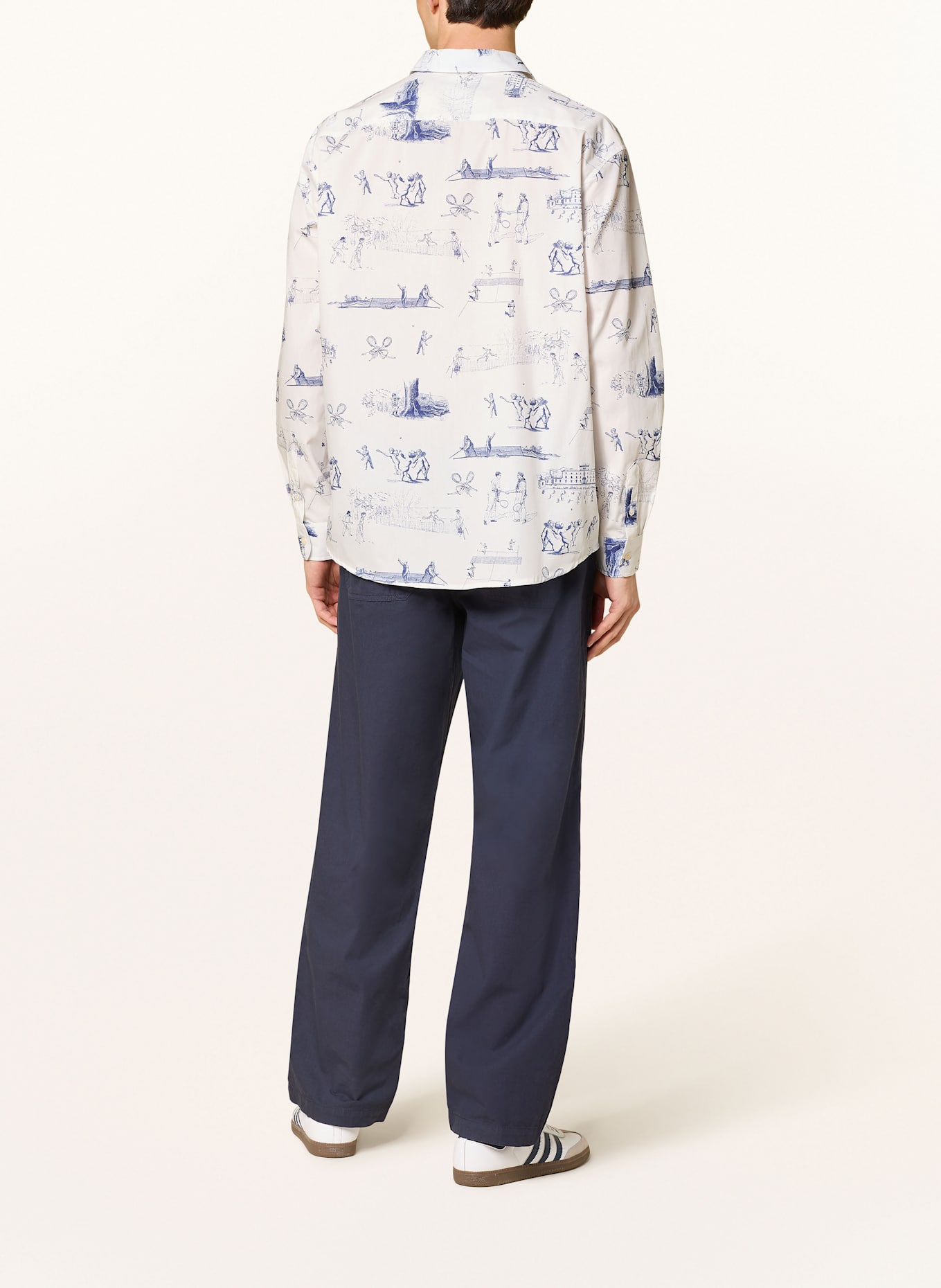 Palmes Hemd Comfort Fit: WEISS / BLAU