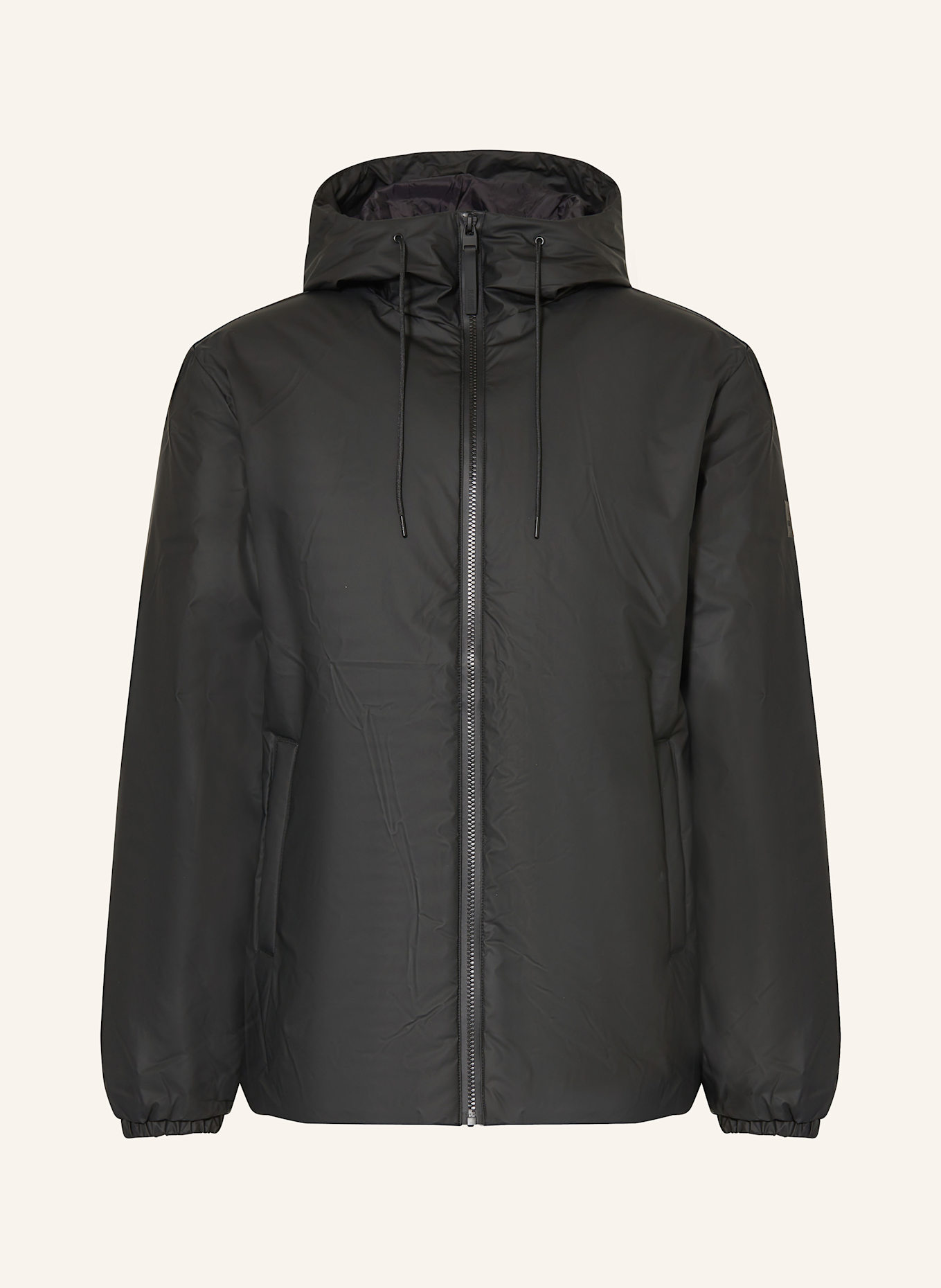RAINS LOHJA LONG rain jacket: BLACK