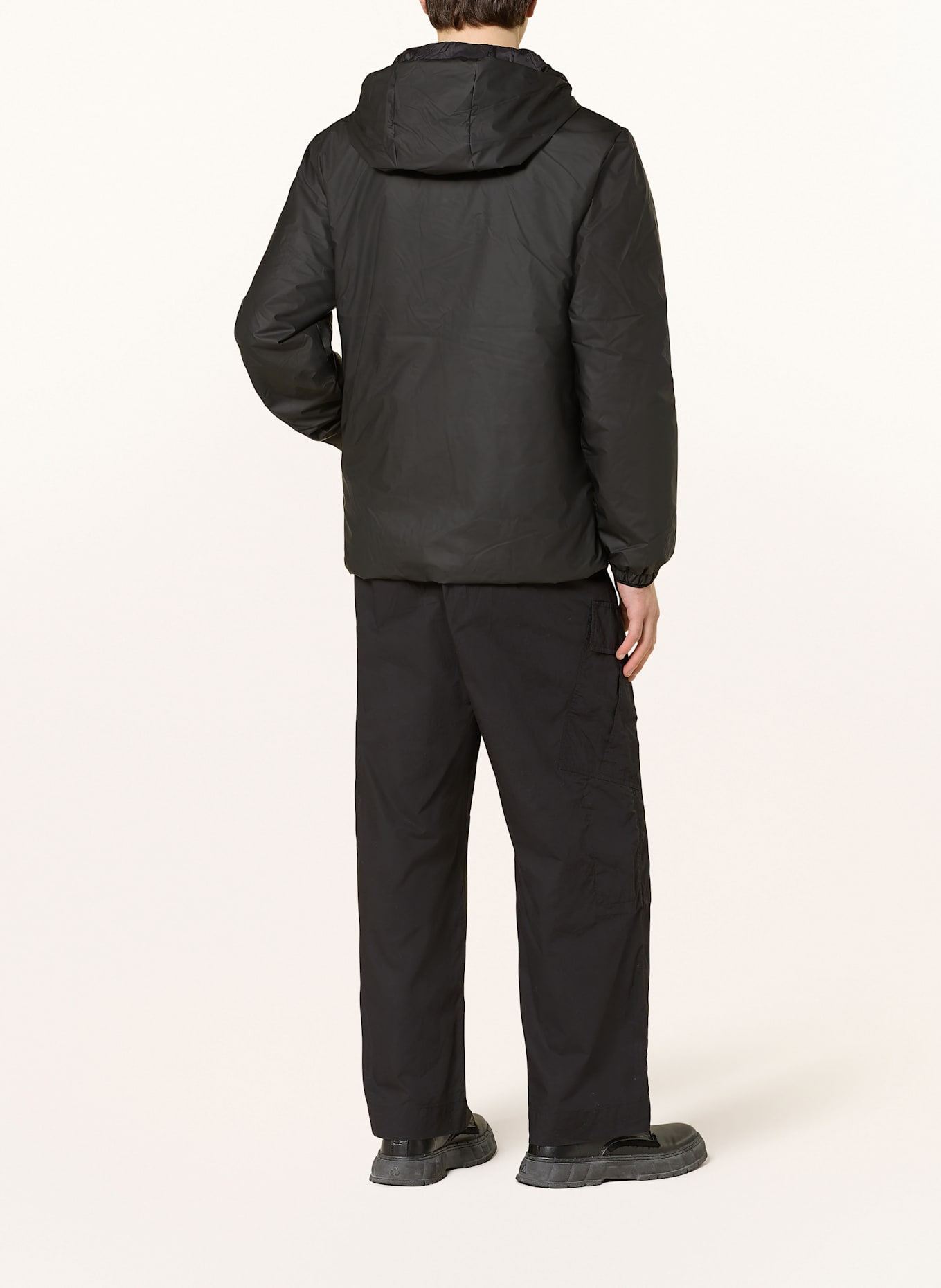 RAINS LOHJA LONG rain jacket: BLACK