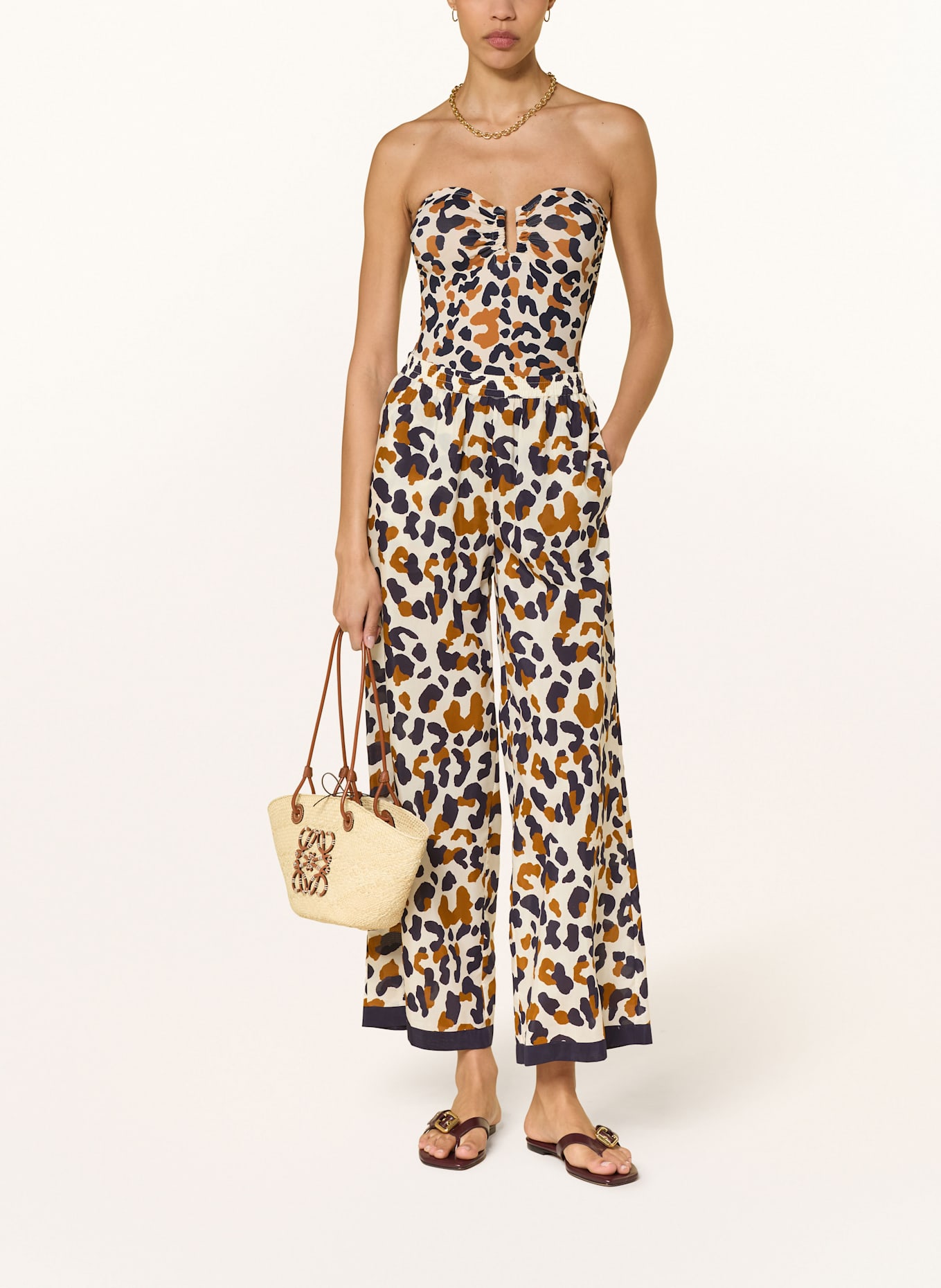 ERES Spodnie marlena CAPITAINE z dodatkiem jedwabiu: FIOLETOWY / KONIAKOWY / KREMOWY