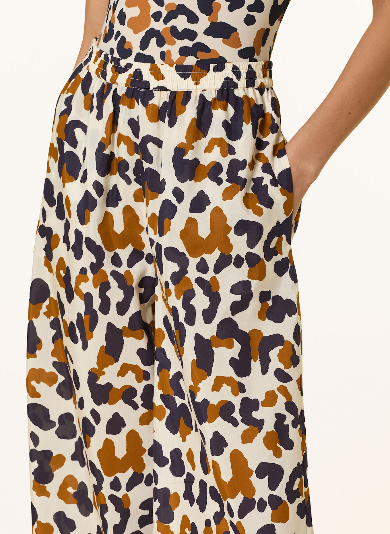 ERES Spodnie marlena CAPITAINE z dodatkiem jedwabiu: FIOLETOWY / KONIAKOWY / KREMOWY