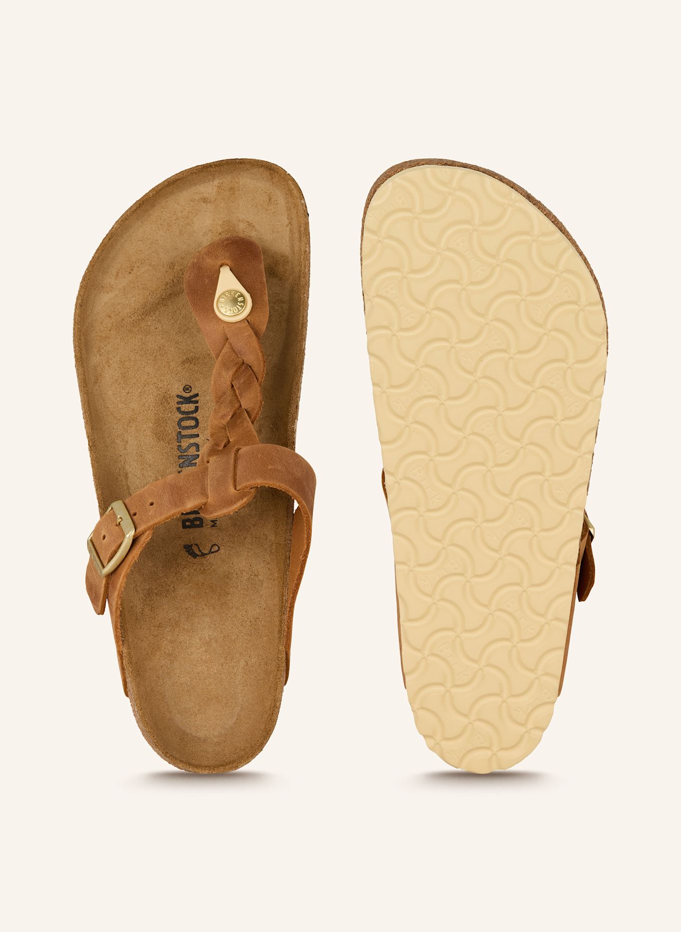 BIRKENSTOCK Zehentrenner GIZEH BRAIDED LEOI: COGNAC