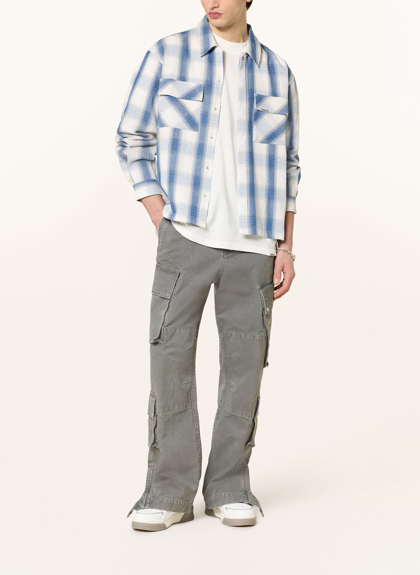 REPRESENT Hemd Regular Fit: BLAU / BEIGE