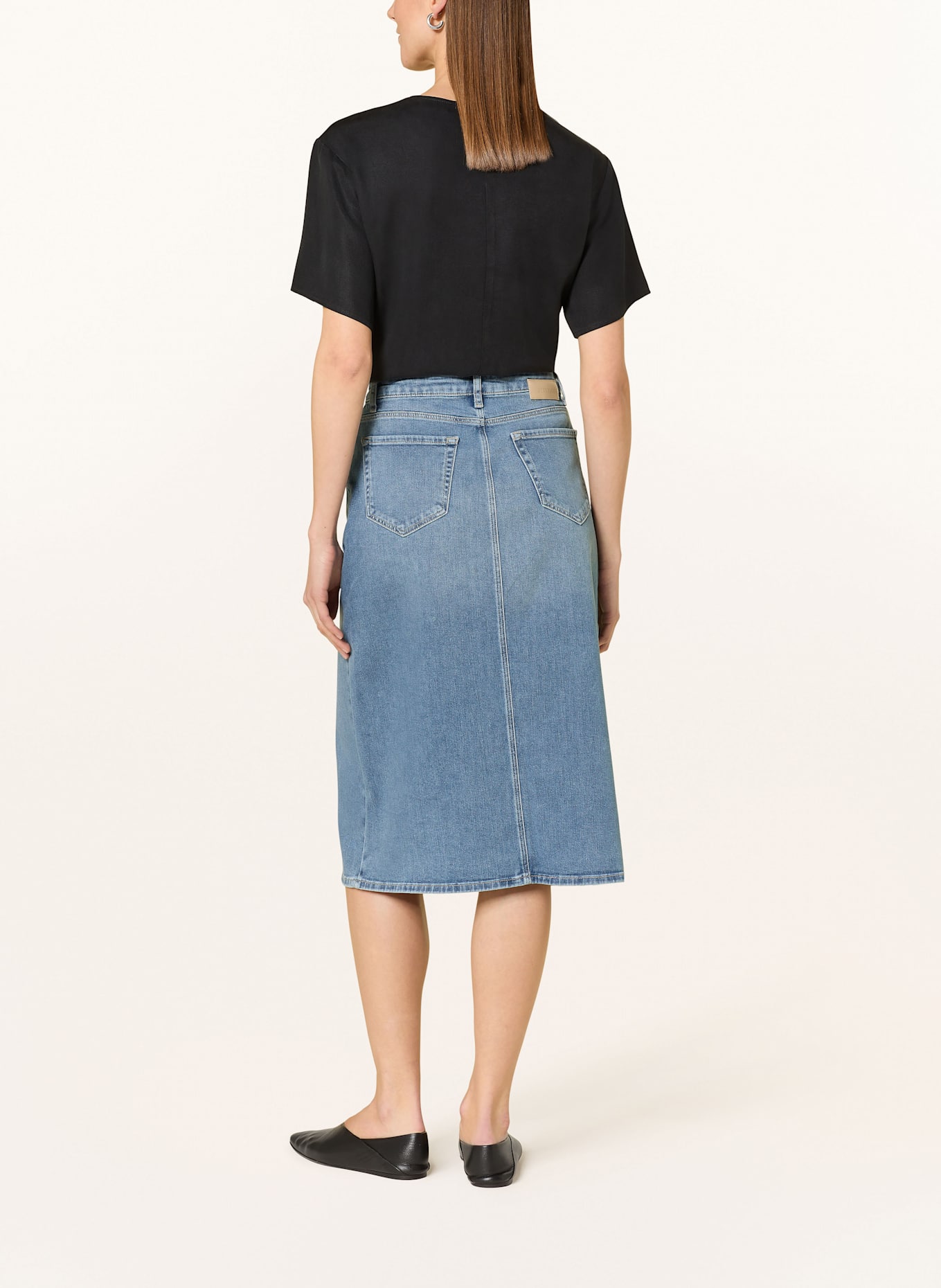BETTY&CO Denim skirt with decorative beads: 8618 LIGHT BLUE DENIM