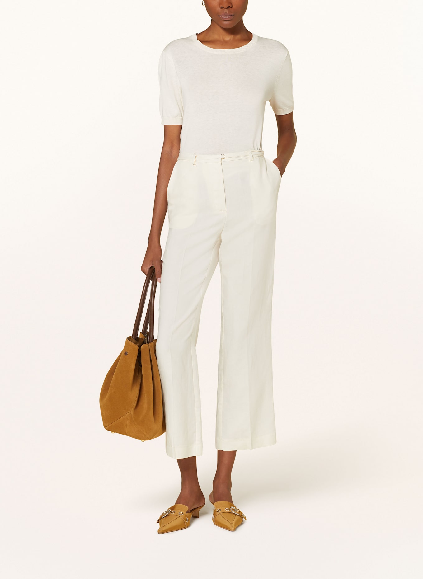 PATRIZIA PEPE Culottes with linen: CREAM