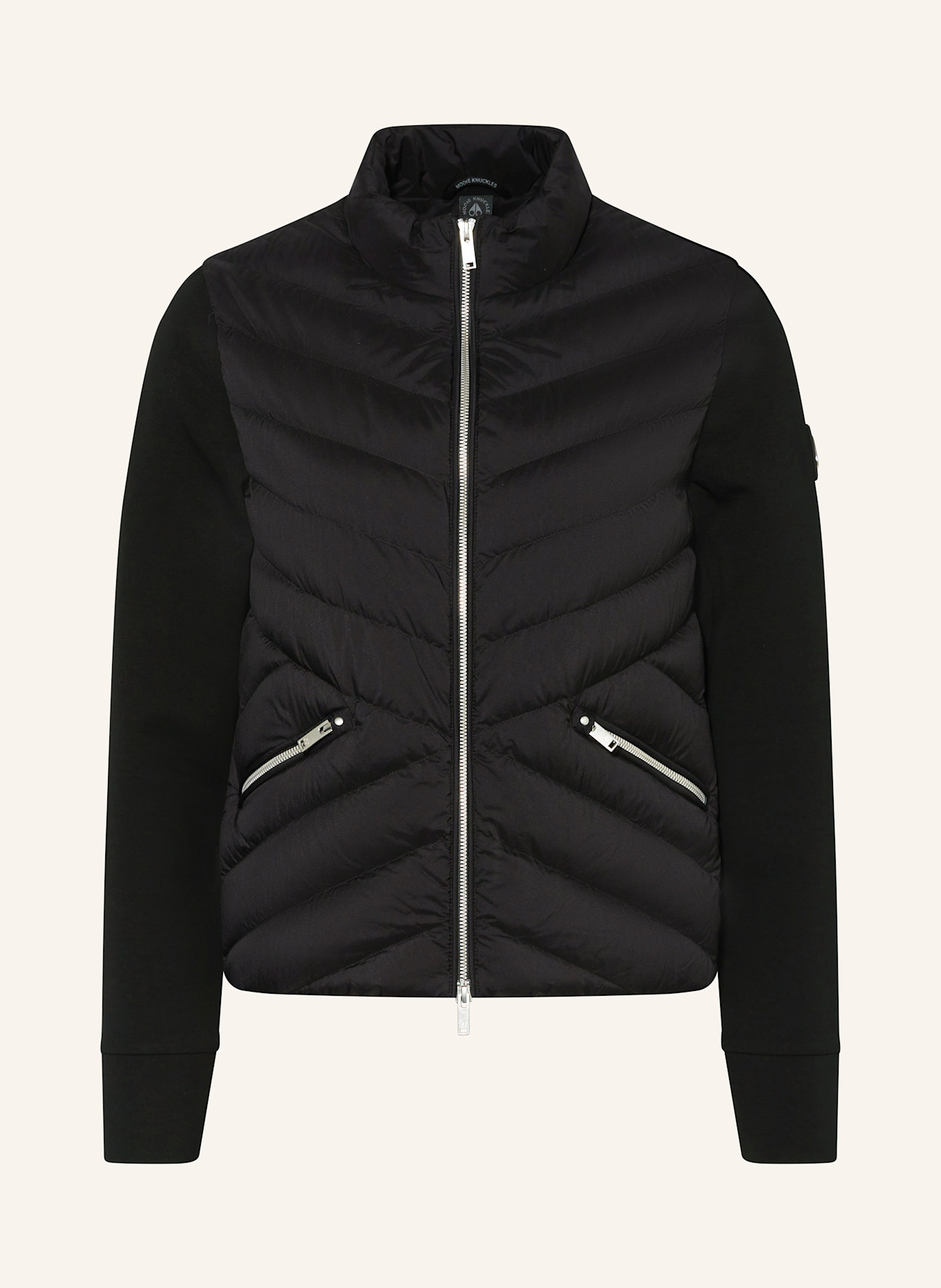 MOOSE KNUCKLES Daunenjacke im Materialmix: SCHWARZ