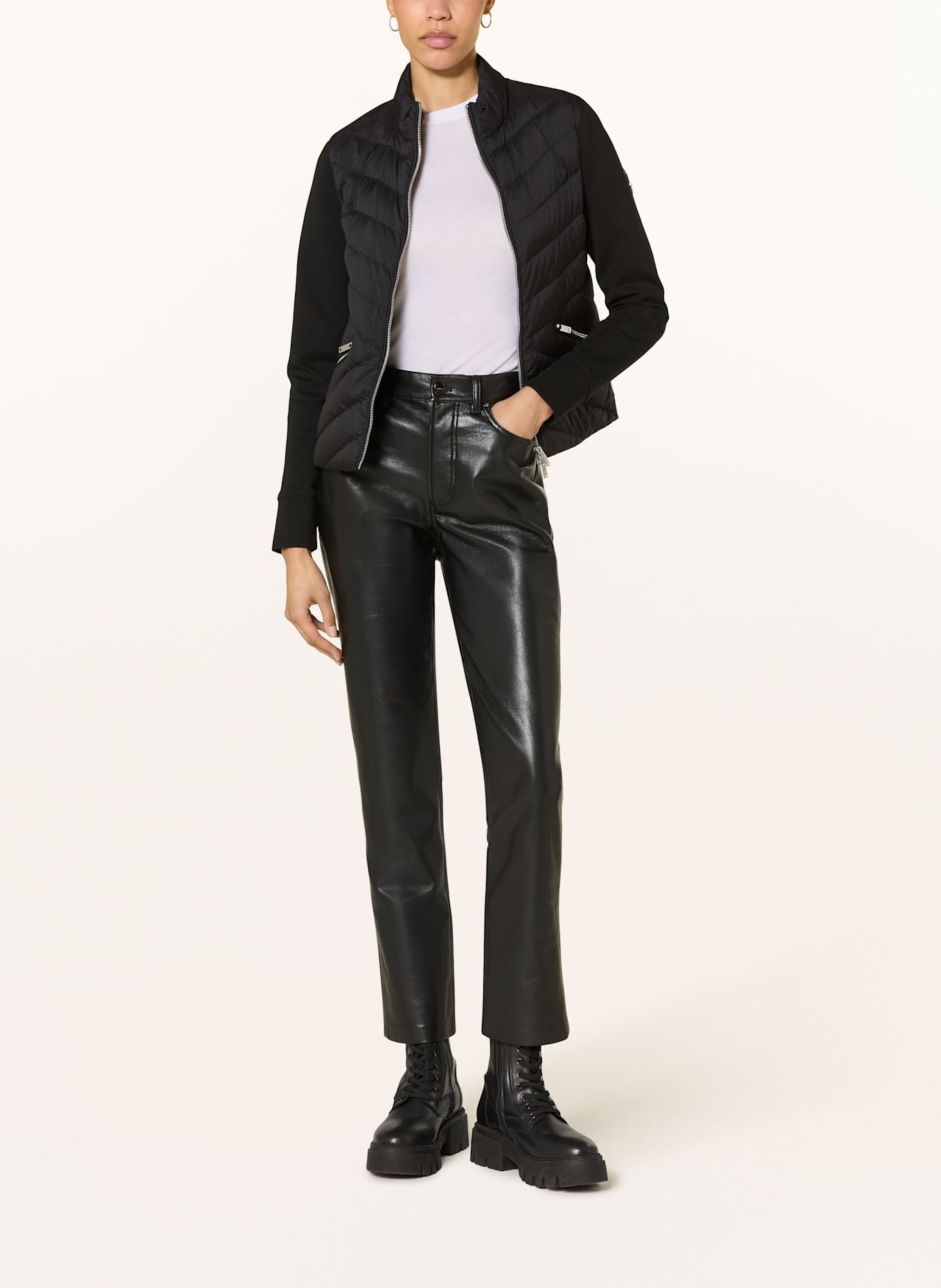 MOOSE KNUCKLES Daunenjacke im Materialmix: SCHWARZ