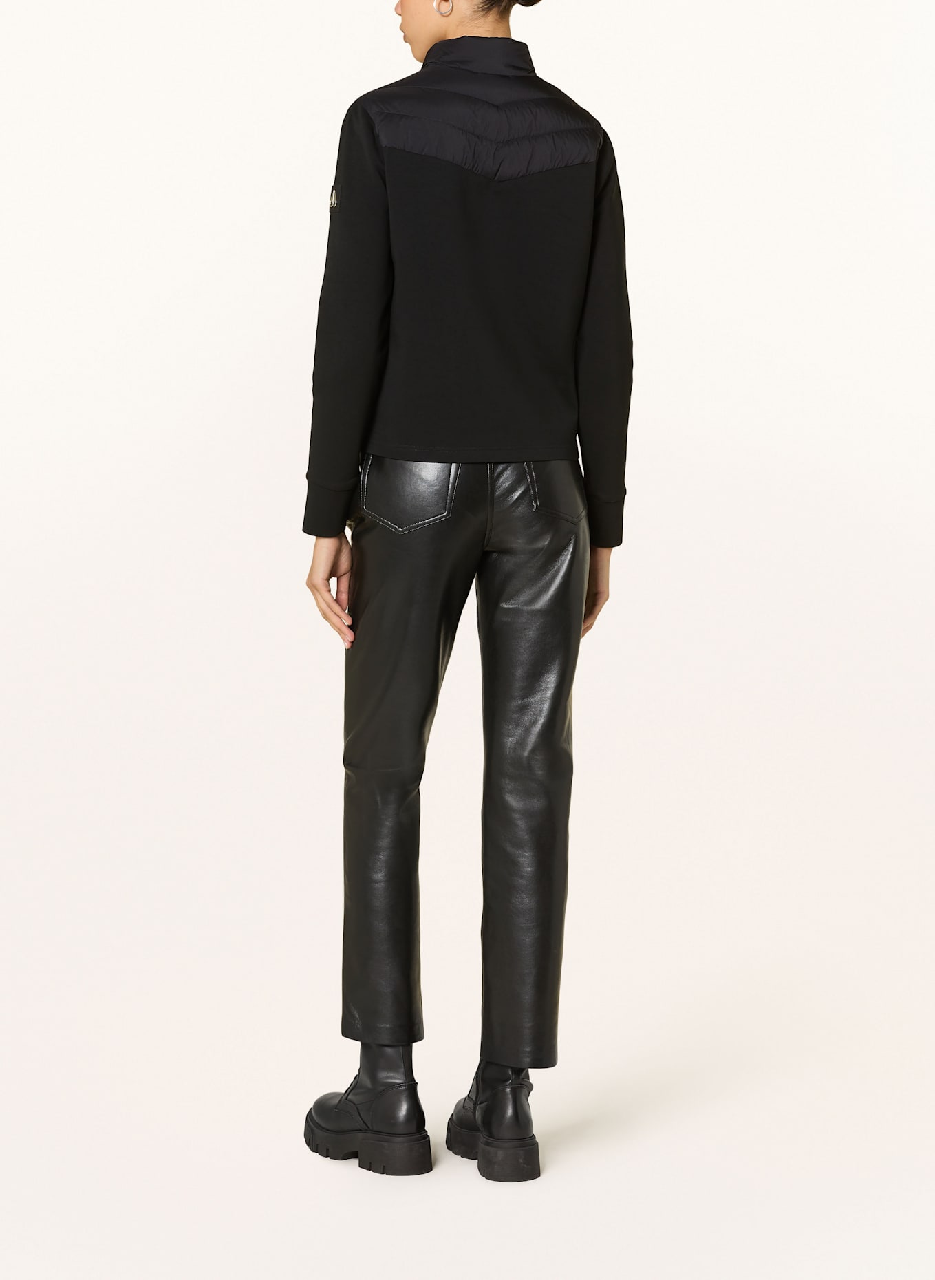 MOOSE KNUCKLES Daunenjacke im Materialmix: SCHWARZ