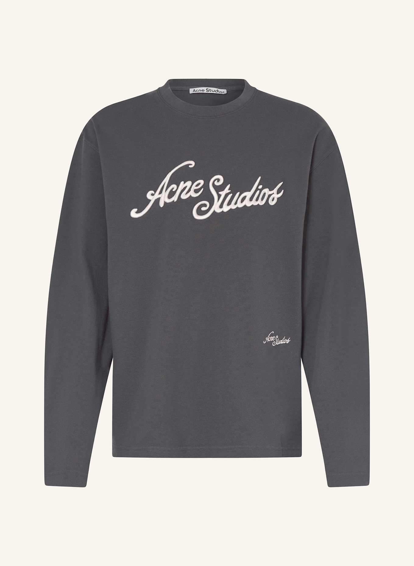 Acne Studios Tričko s dlouhým rukávem: TMAVĚ ŠEDÁ