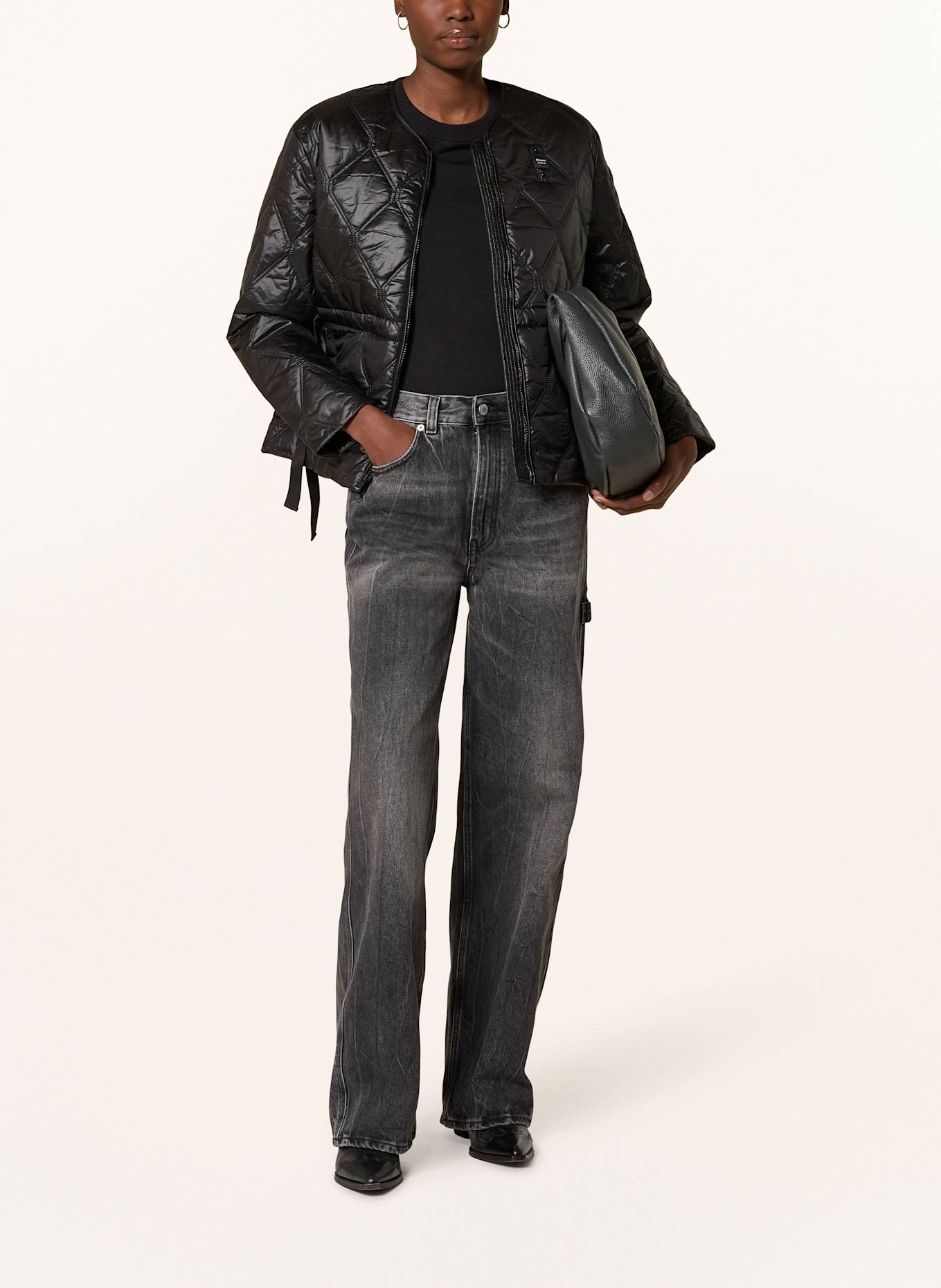 Blauer Steppjacke TAFT mit DUPONT™ SORONA®-Isolierung: SCHWARZ