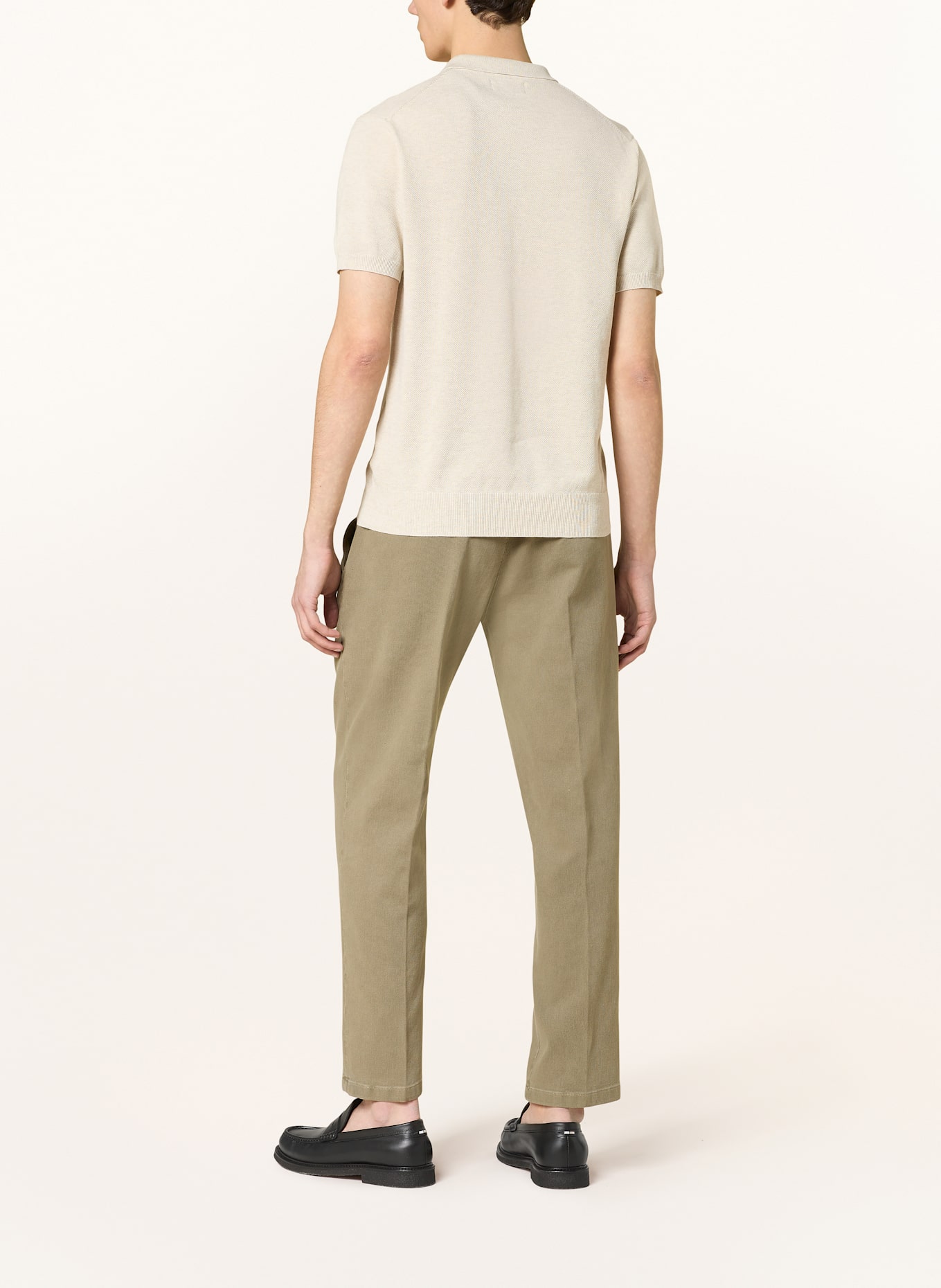 RAGMAN Strick-Poloshirt: ECRU