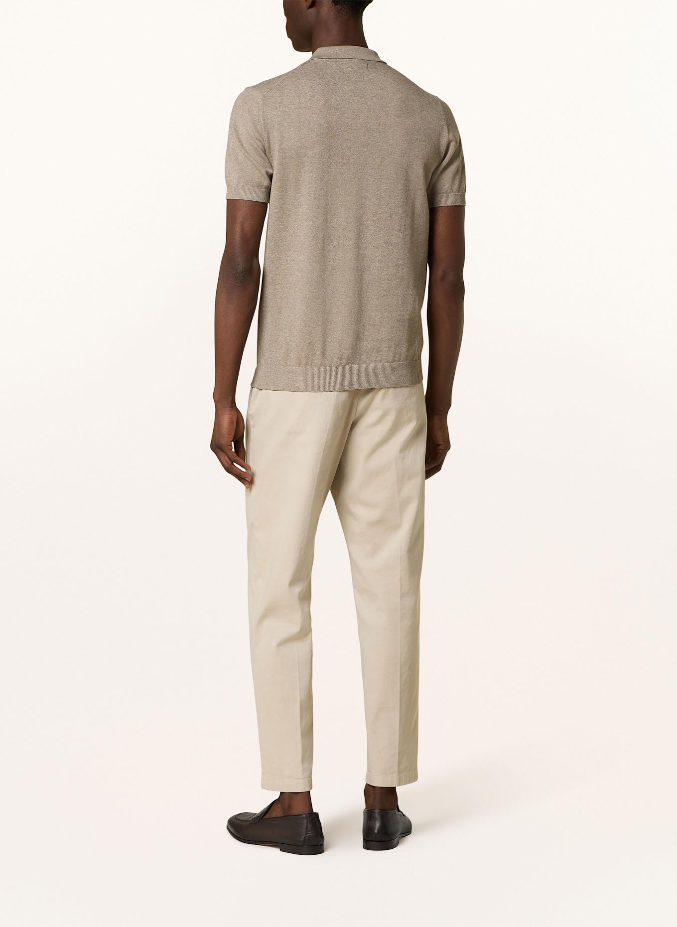 RAGMAN Strick-Poloshirt: HELLBRAUN