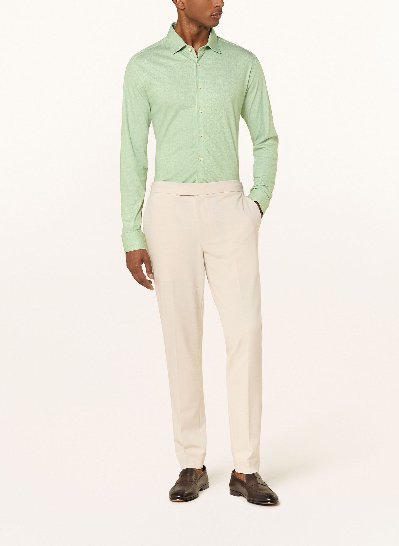 DESOTO Jersey shirt slim fit: LIGHT GREEN