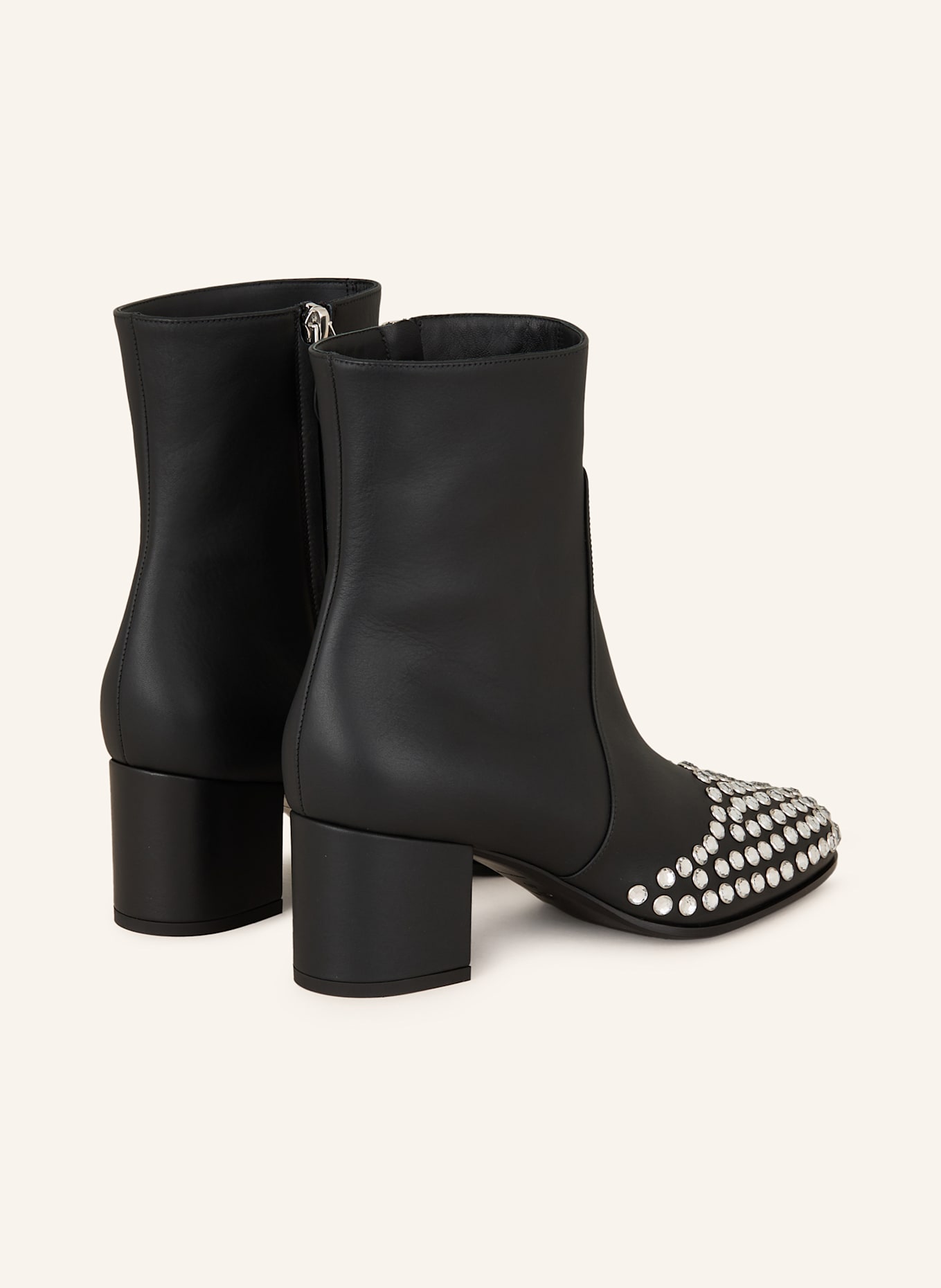 ALAÏA Botki z ozdobnymi kamykami: CZARNY