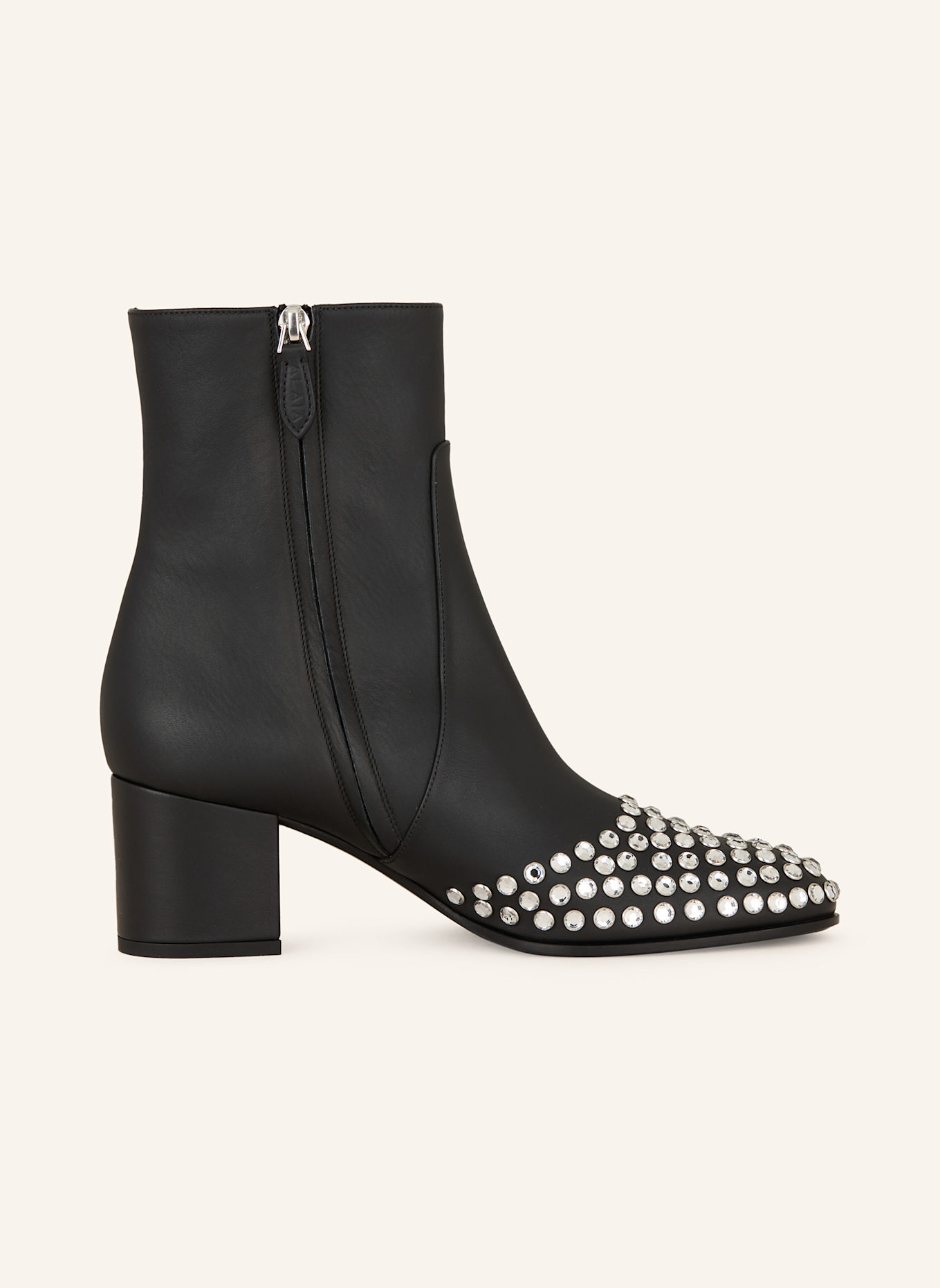 ALAÏA Botki z ozdobnymi kamykami: CZARNY