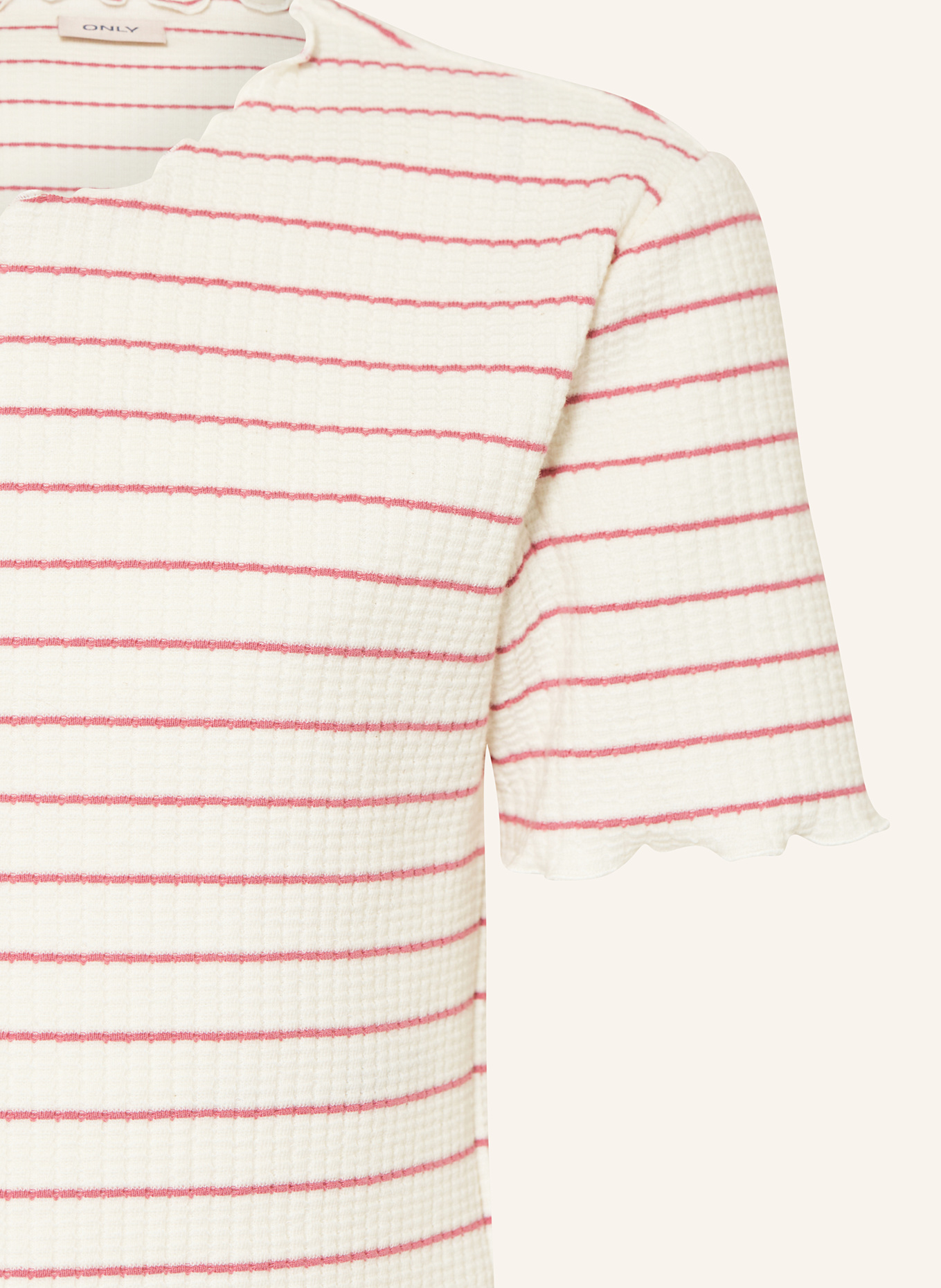 ONLY T-Shirt: WEISS / FUCHSIA