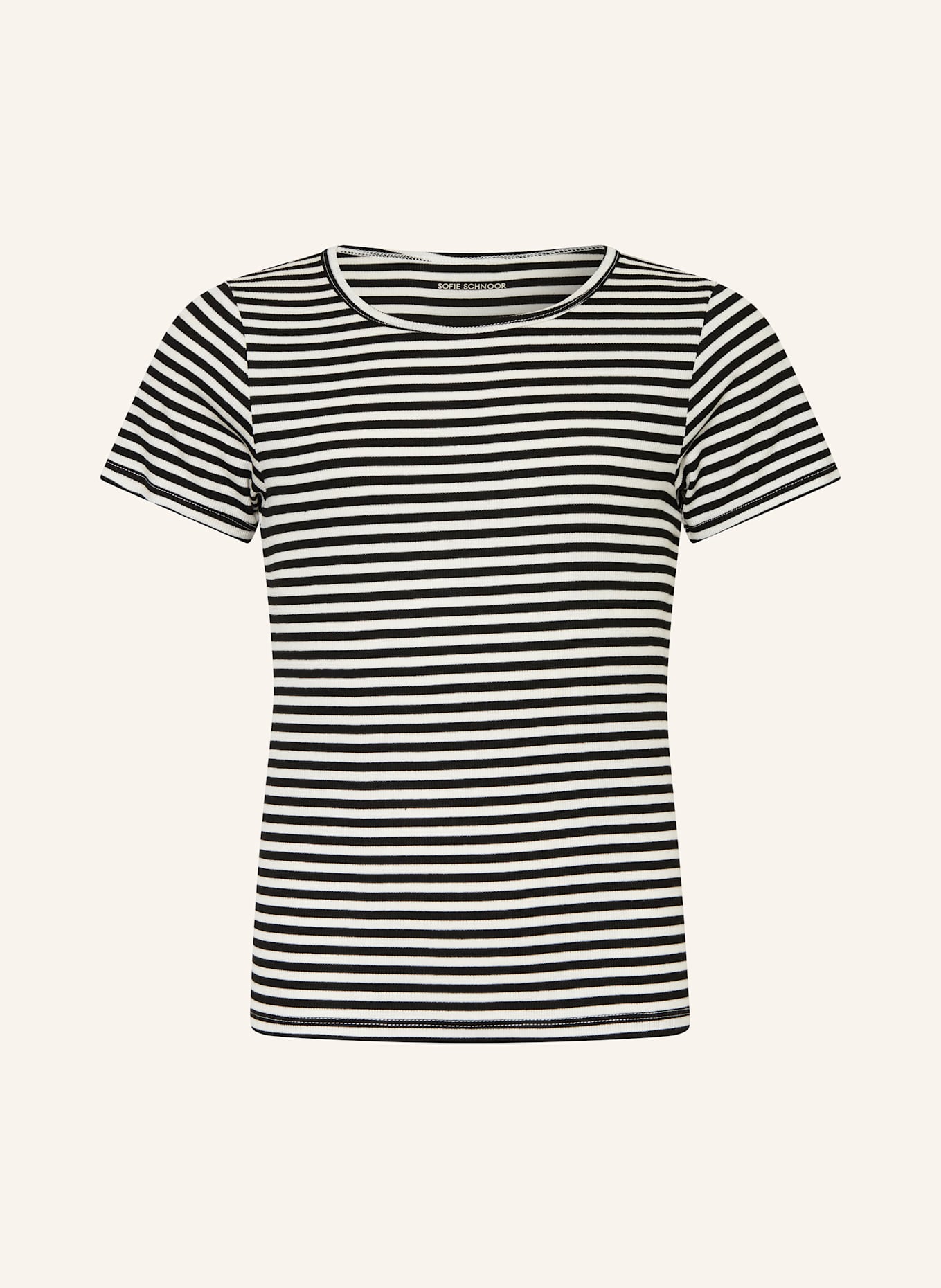 SOFIE SCHNOOR T-Shirt NATALIASY: SCHWARZ / WEISS