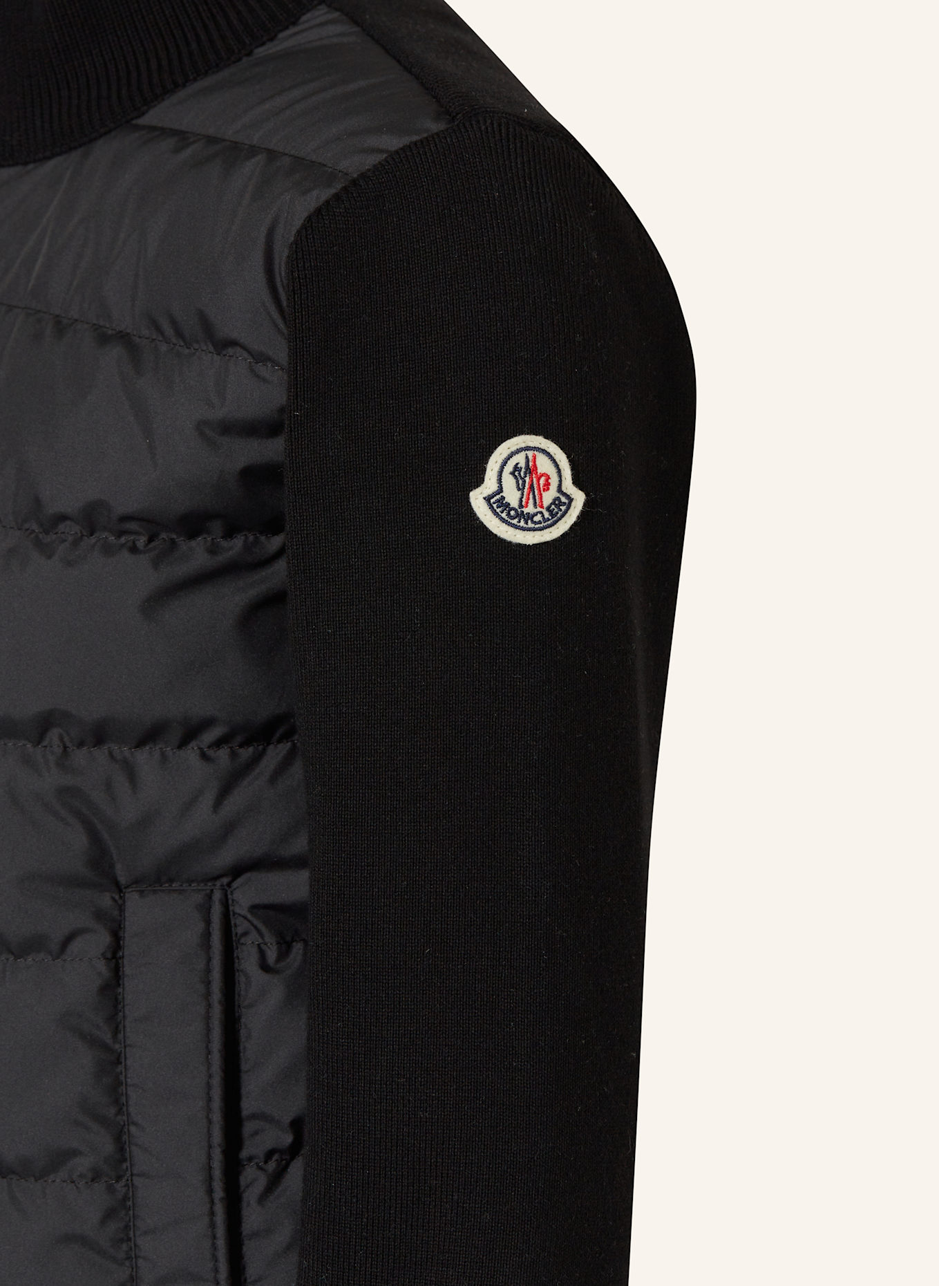 MONCLER enfant Bluzon z mieszanki materiałów: CZARNY
