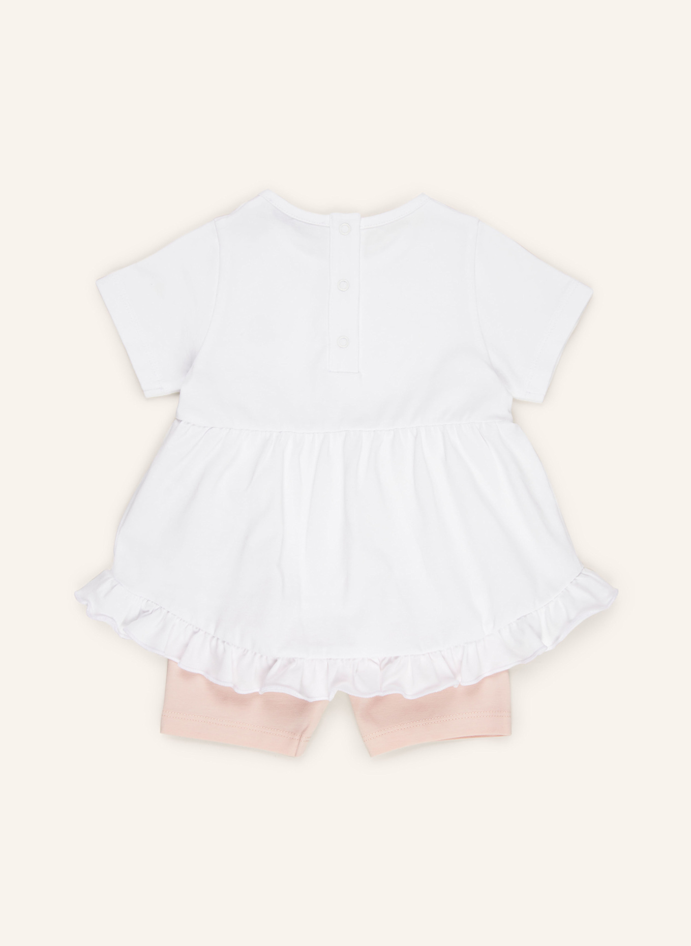 MONCLER enfant Set: Kleid und Leggings: WEISS/ NUDE