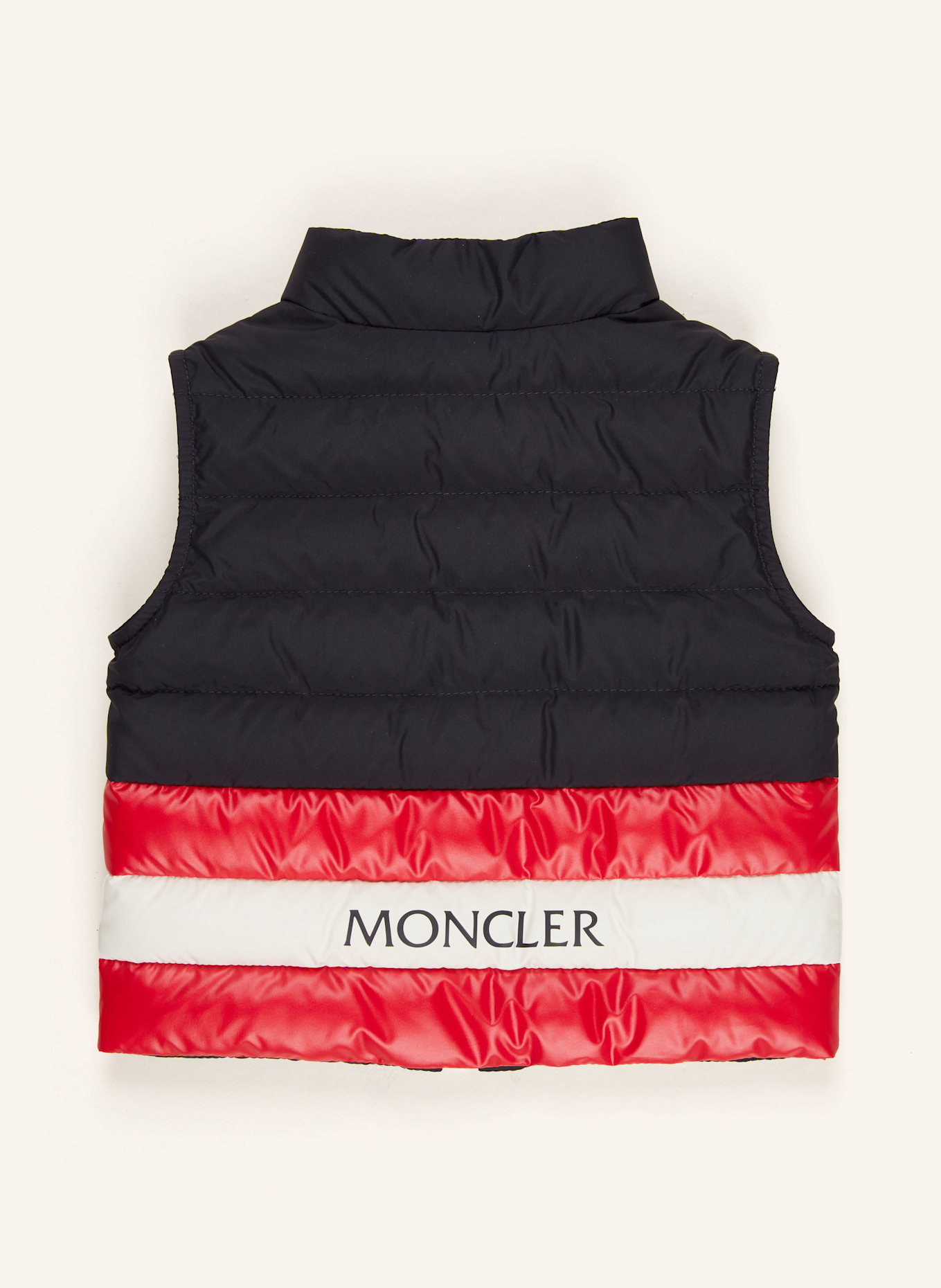 MONCLER enfant Daunenweste CLIFF: DUNKELBLAU/ ROT/ CREME