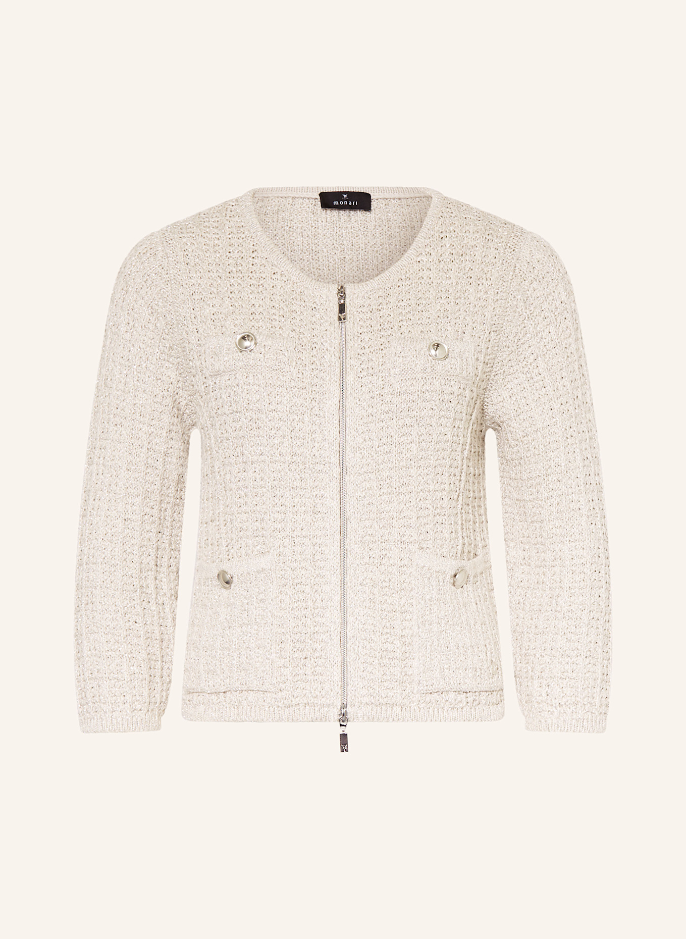 monari Strickjacke mit Glitzergarn: BEIGE