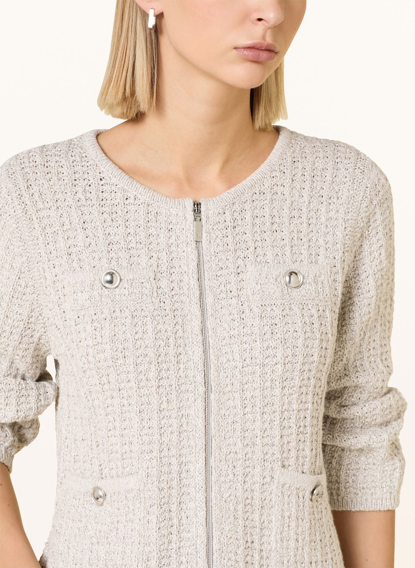 monari Strickjacke mit Glitzergarn: BEIGE