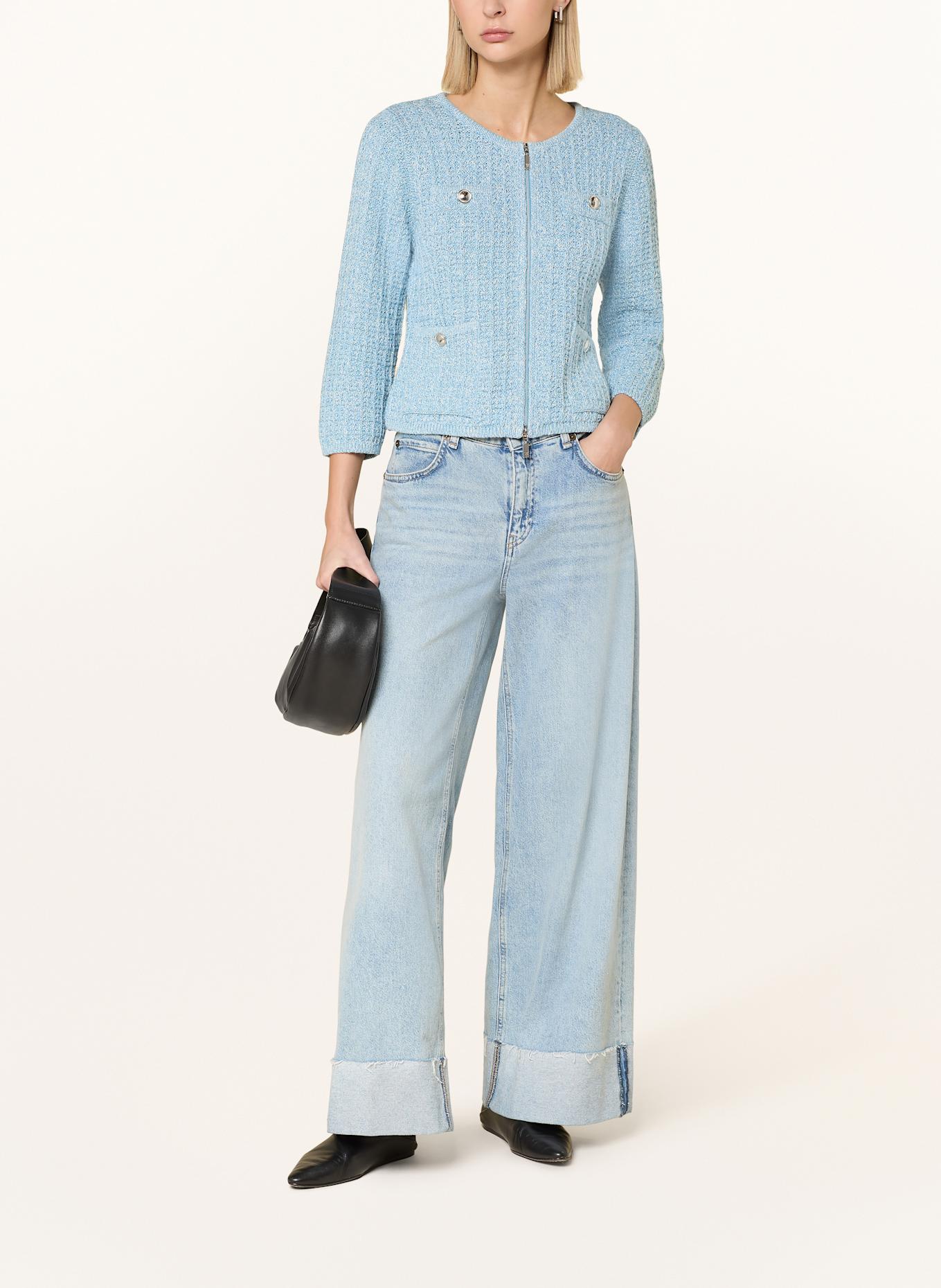 monari Strickjacke mit Glitzergarn: HELLBLAU