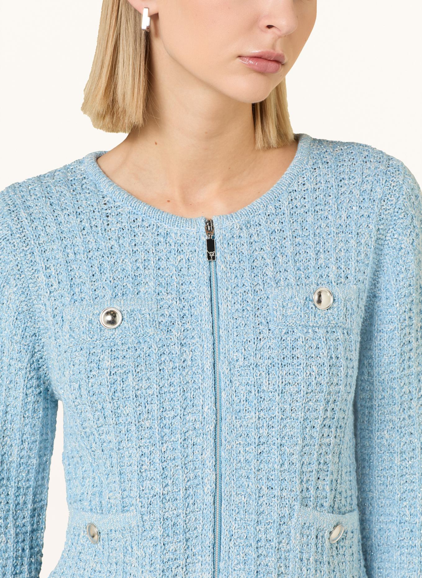 monari Strickjacke mit Glitzergarn: HELLBLAU