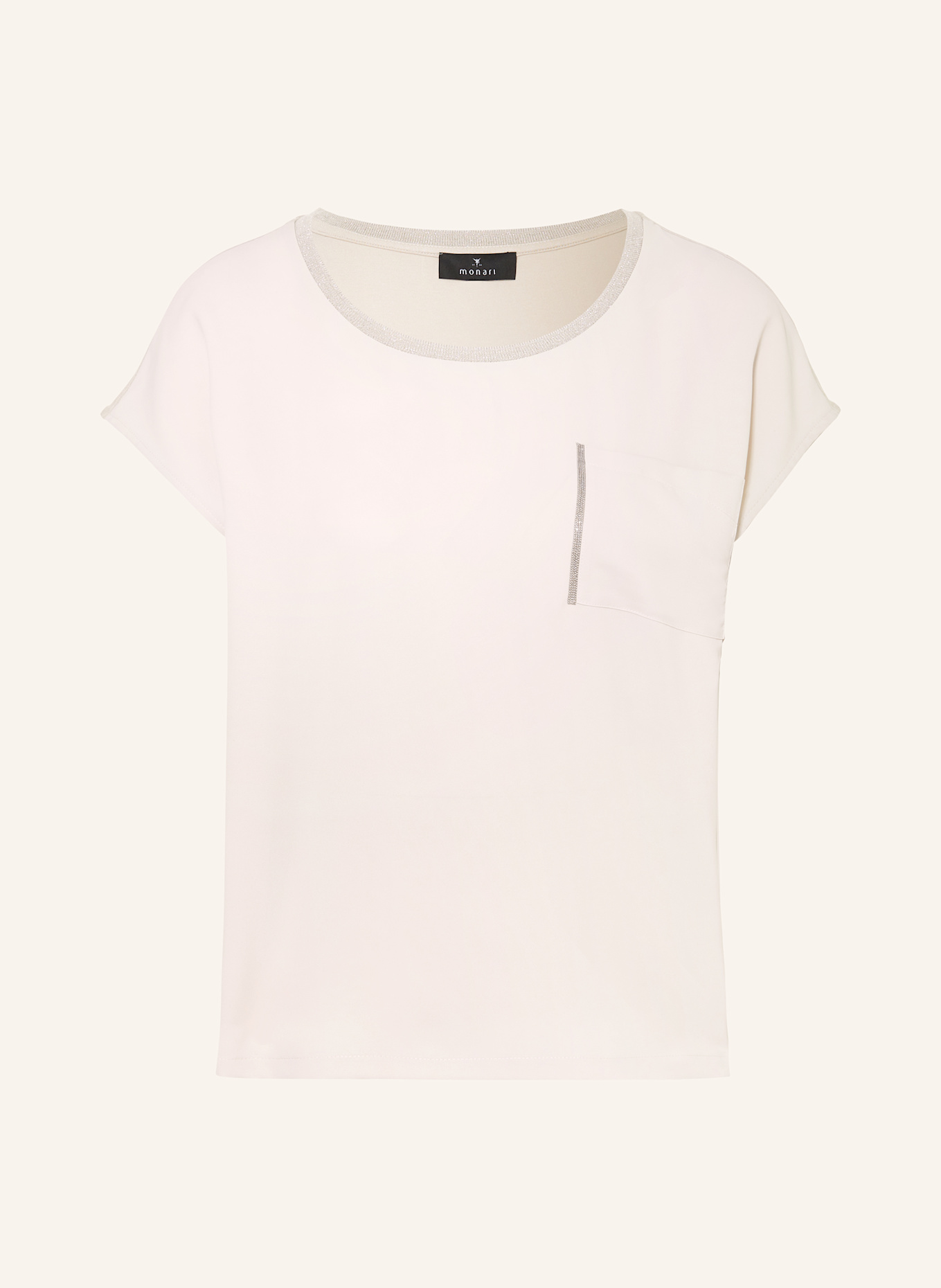 monari Blusenshirt im Materialmix mit Glitzergarn: BEIGE