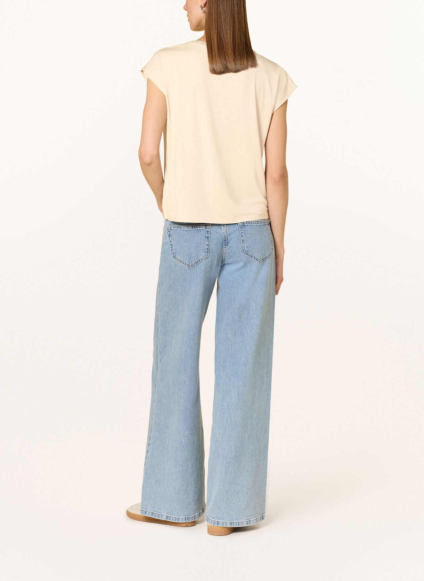 monari Blusenshirt im Materialmix mit Glitzergarn: BEIGE