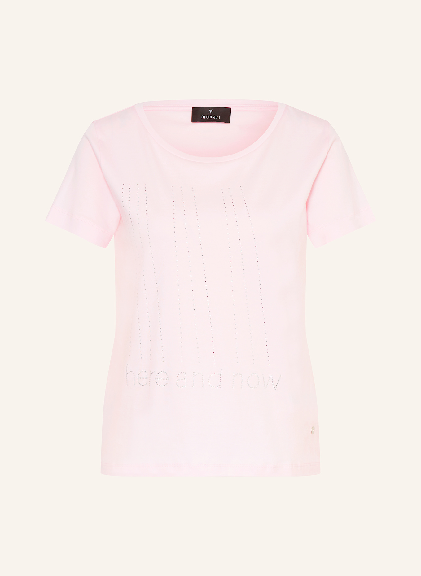 monari T-shirt with decorative gems: LIGHT PINK