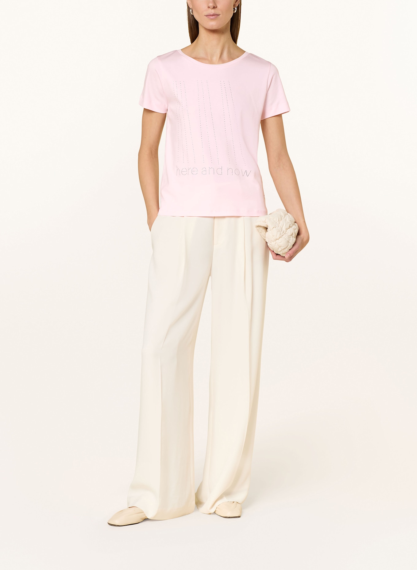 monari T-shirt with decorative gems: LIGHT PINK
