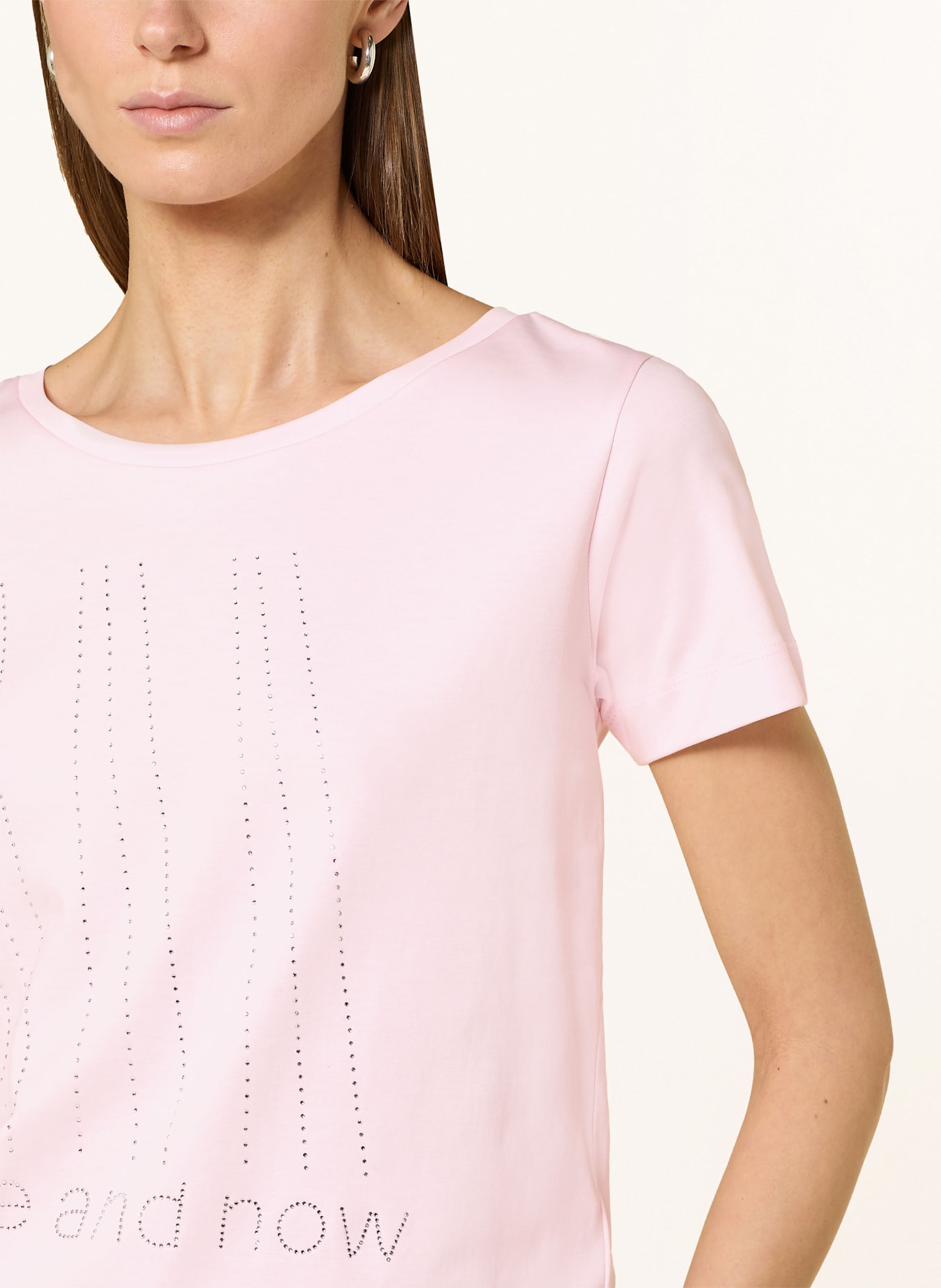 monari T-shirt with decorative gems: LIGHT PINK