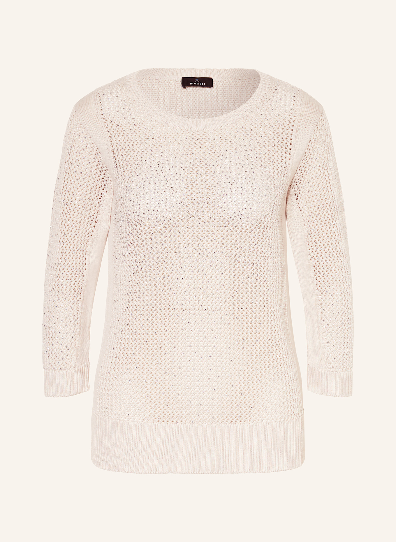 monari Sweater with decorative gems: LIGHT GRAY / SILVER