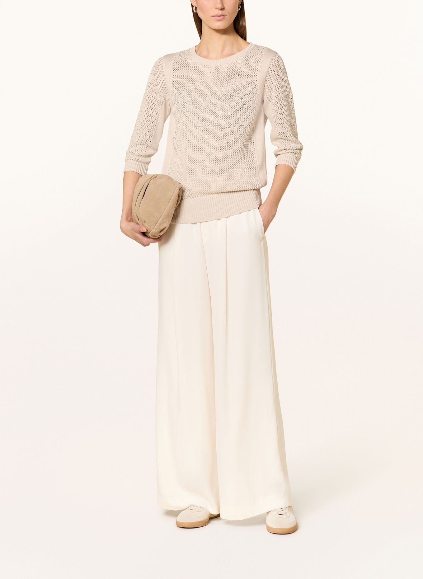 monari Sweater with decorative gems: LIGHT GRAY / SILVER