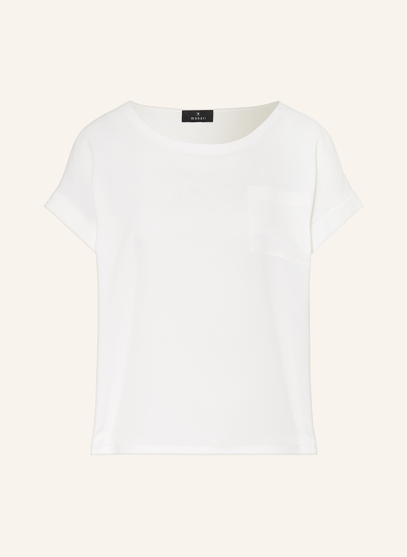 monari Blusenshirt mit Materialmix: WEISS
