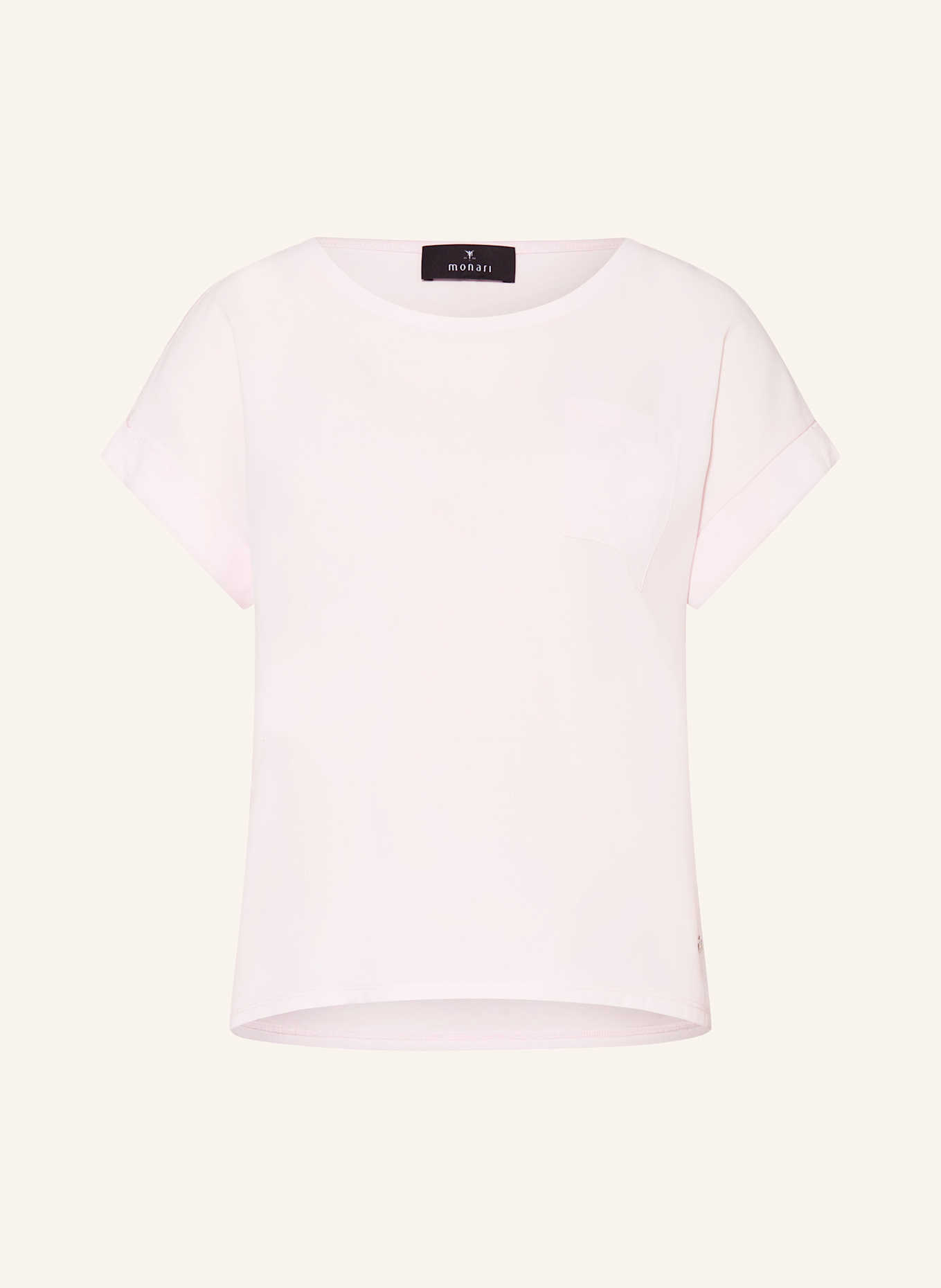 monari Blusenshirt mit Materialmix: HELLROSA