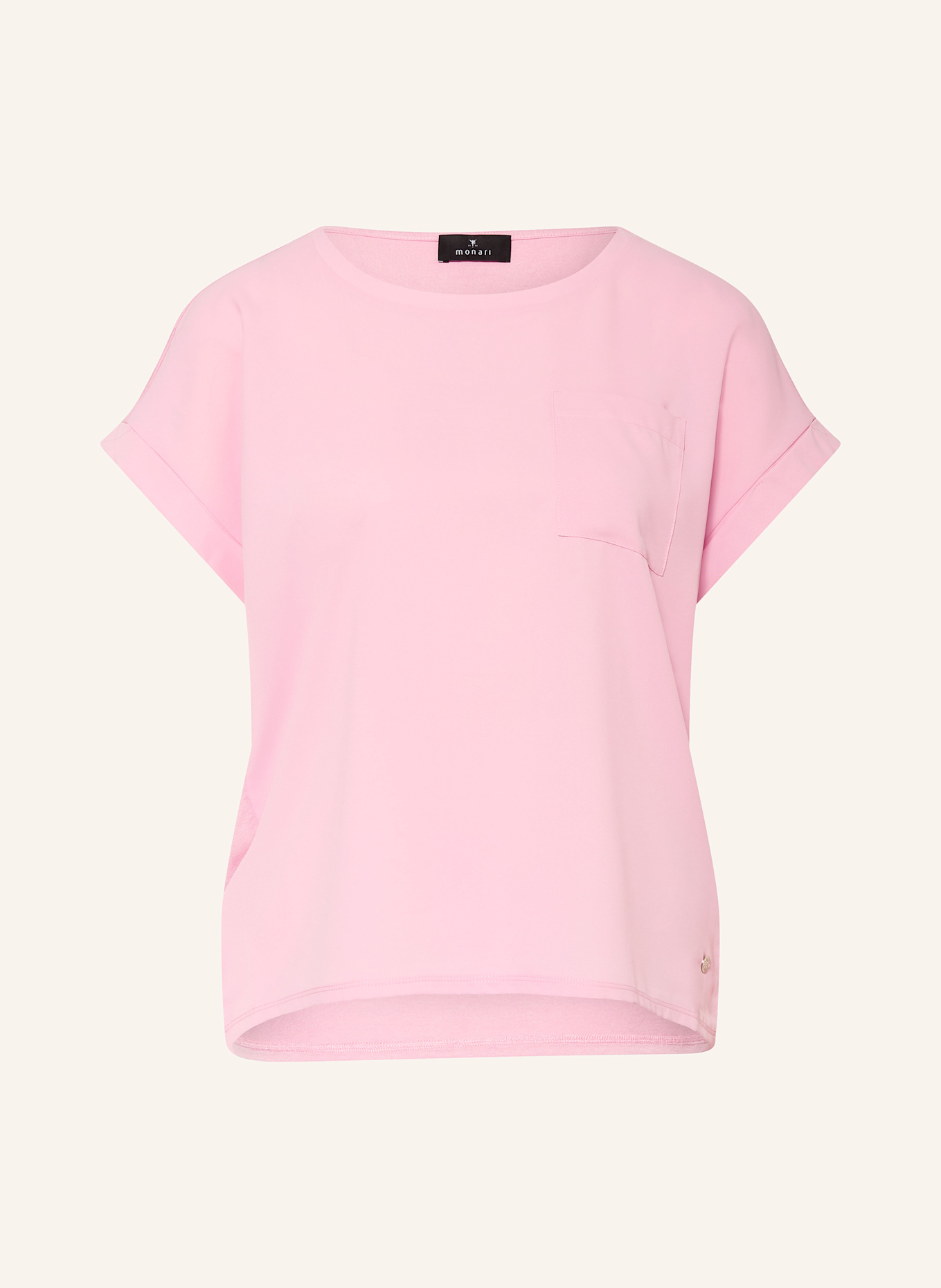 monari Blusenshirt mit Materialmix: ROSA