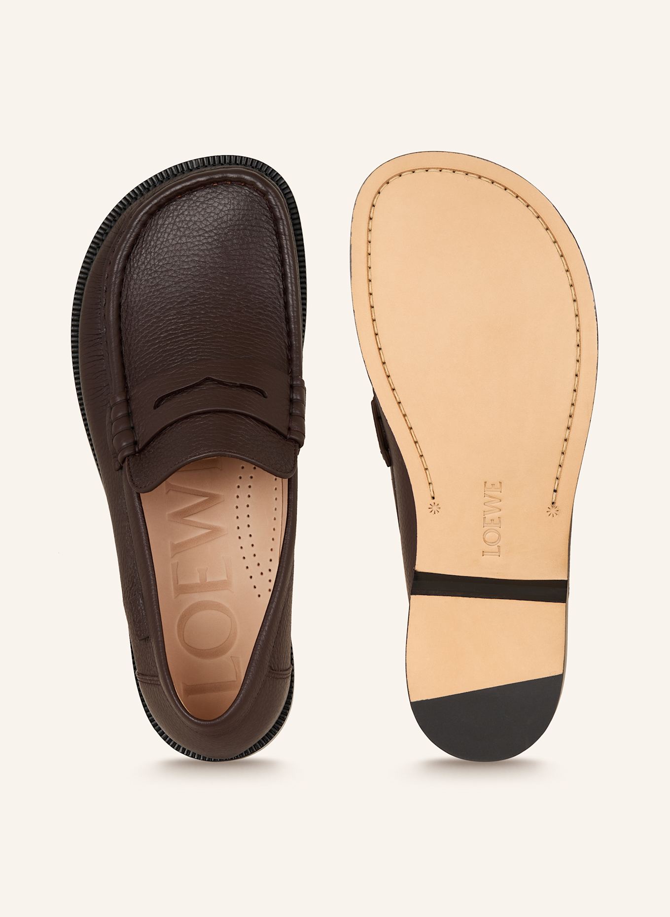 LOEWE Penny loafers CAMPO: CIEMNOBRĄZOWY